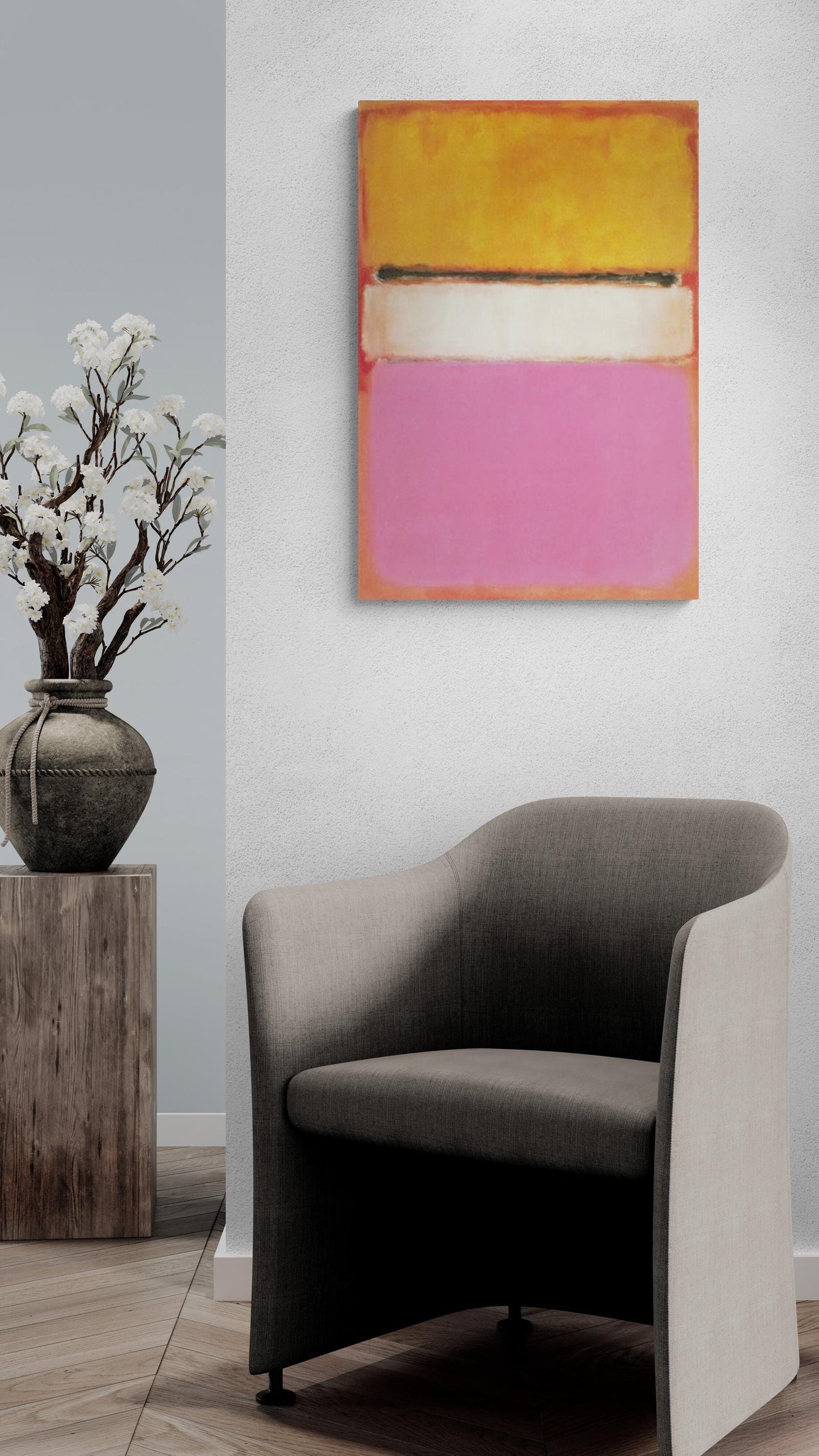 Mark Rothko - White Center (Yellow, Pink and Lavender on Rose), Giclee Paper / Canvas Prints, Poster or 3D Hand Finished Premium Print