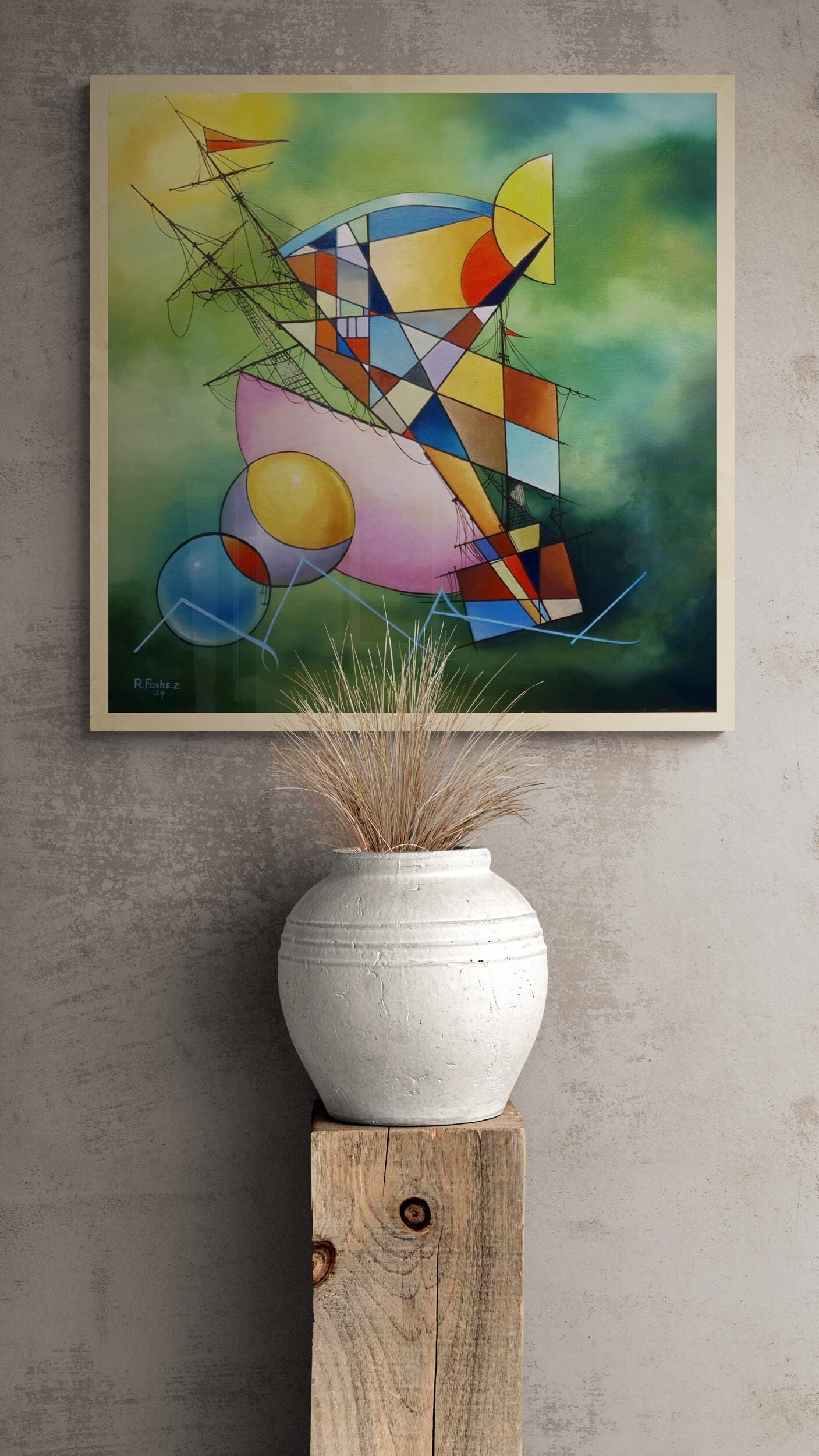 Green Storm: Premium Art Prints by Robert Zietara - Abstract Nature Masterpiece. Home Decor, Poster, Canvas, Art Paper FOSHE ART