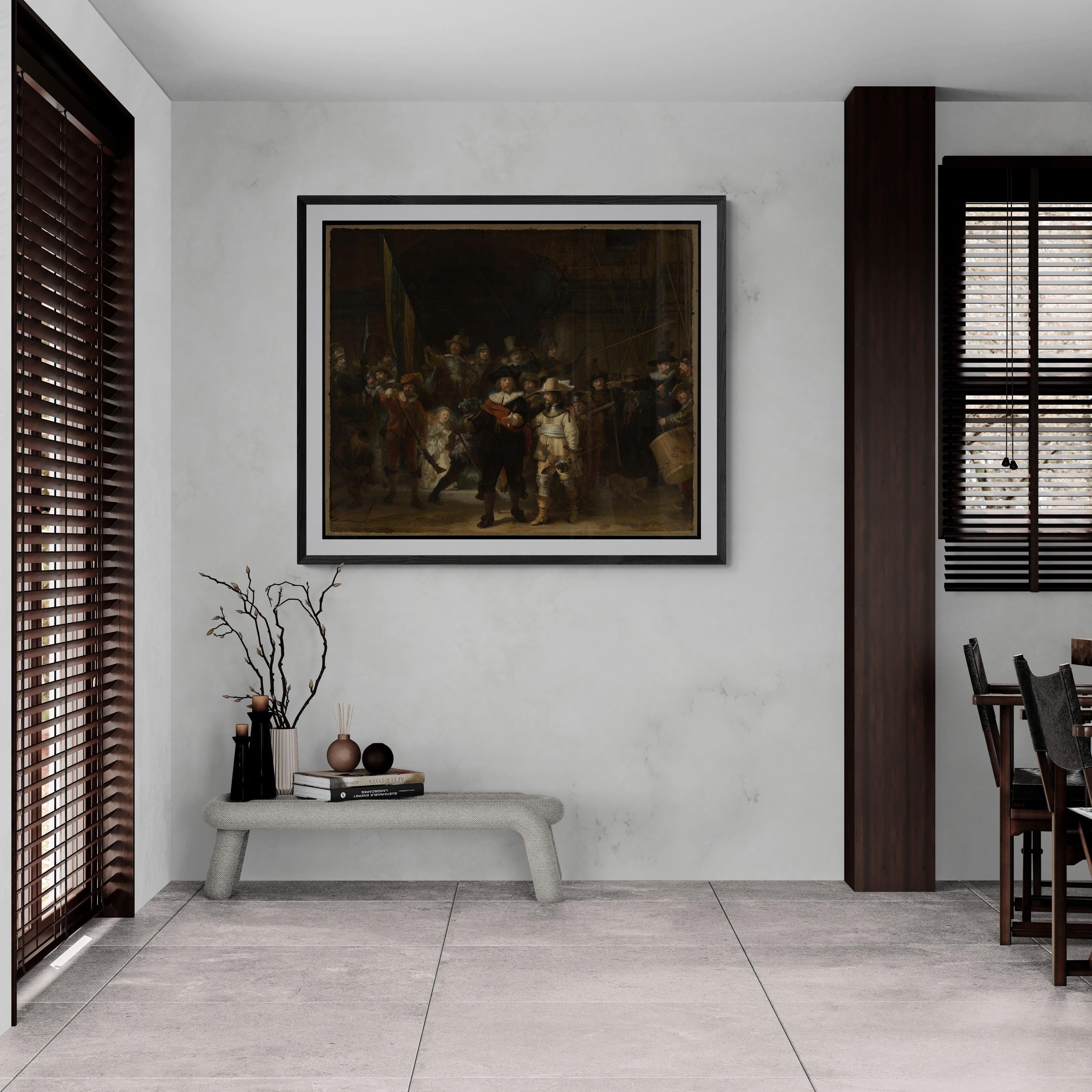 The Night Watch by Rembrandt - Premium Reproduction Art Print on Canvas & Art Paper or 3D texture Canvas Art