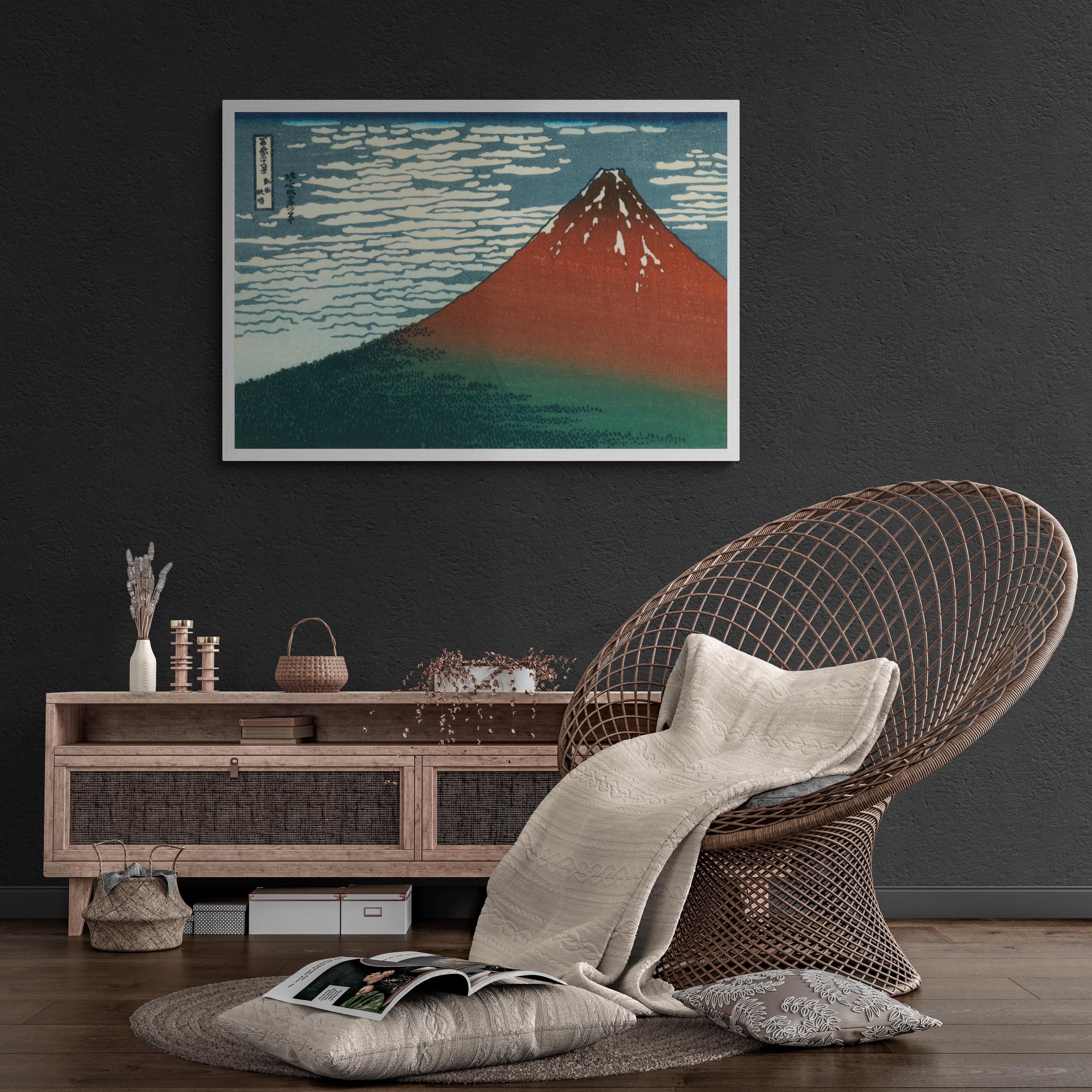 Red Fuji Japanese Art Print – Katsushika Hokusai Canvas or Paper FOSHE ART