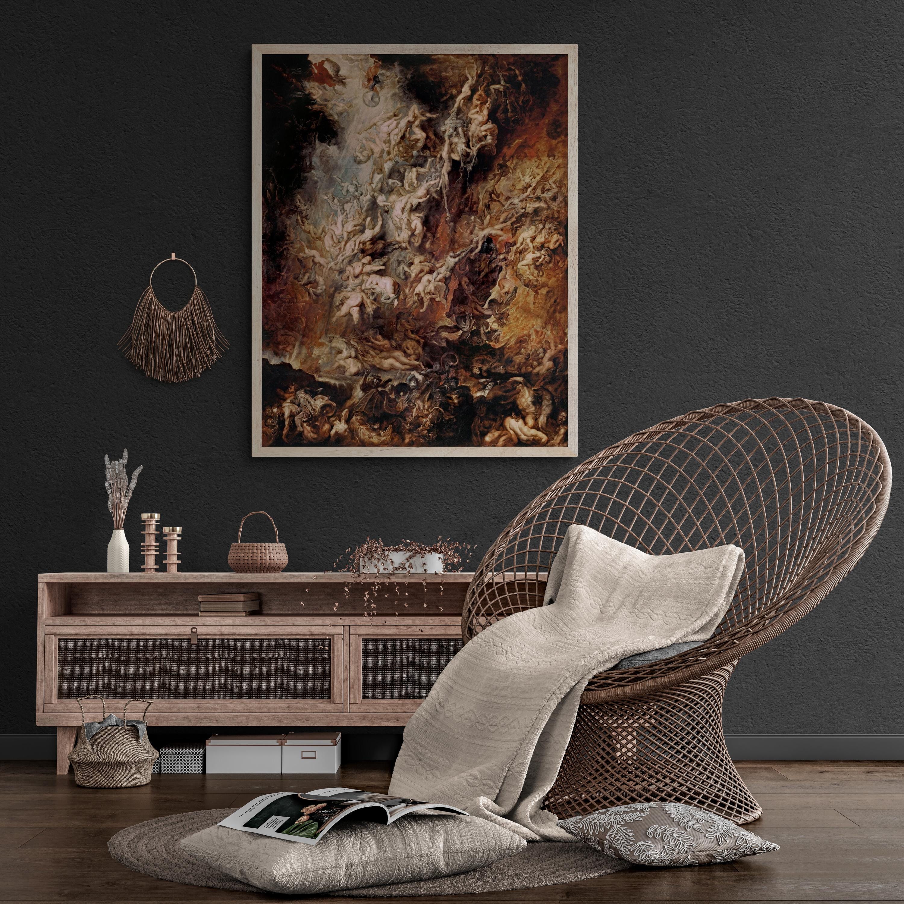Rubens: Fall of the Damned Art Print, Baroque Masterpiece on Canvas FOSHE ART
