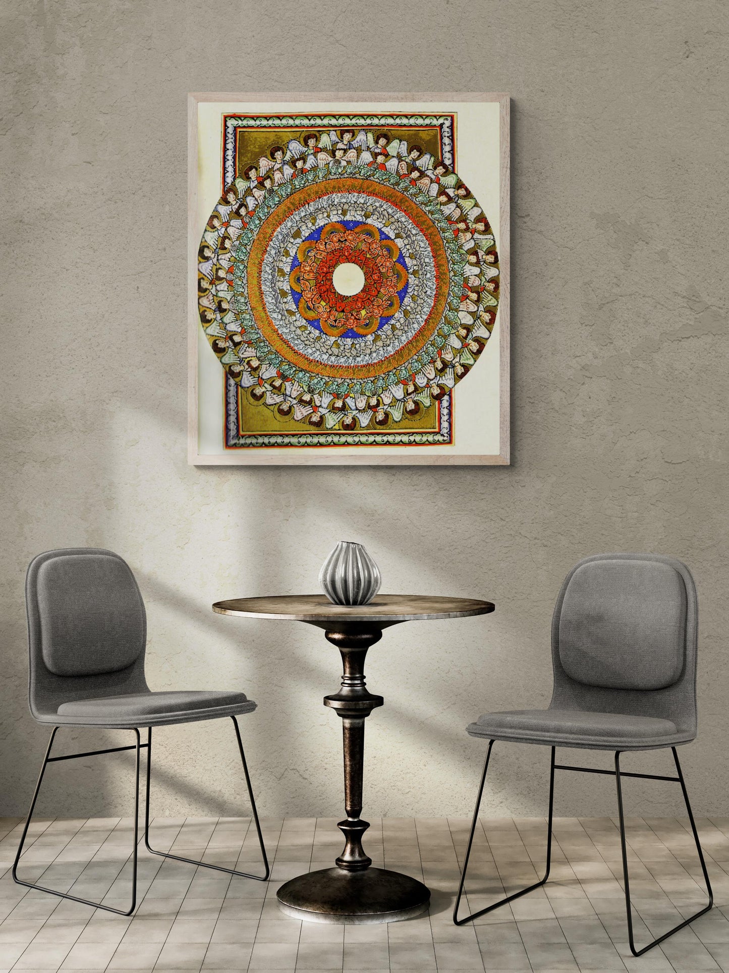 Hildegard von Bingen art: All Beings Celebrate Creation, Mystic Vision, Medieval Catholic Art, Archival Quality Print on paper/ art canvas