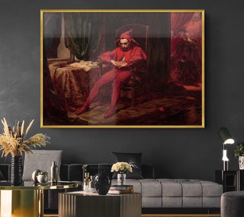 Jan Matejko's 'The Sad Jester' - Fine Art Print on Canvas or Paper FOSHE ART