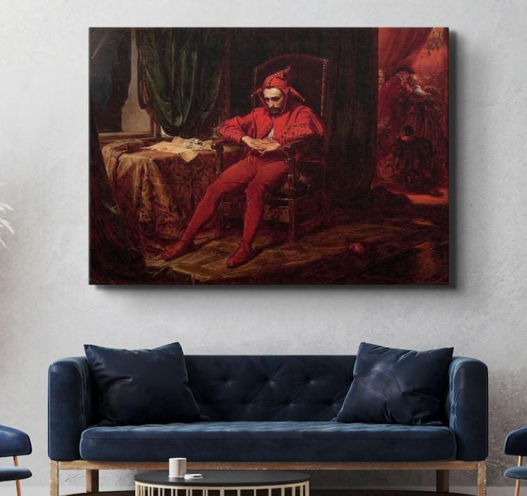 Jan Matejko's 'The Sad Jester' - Fine Art Print on Canvas or Paper FOSHE ART