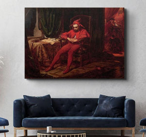 The Sad Jester by Jan Matejko - Premium Reproduction Art Print on Canvas & Art Paper, Academic Fine Art