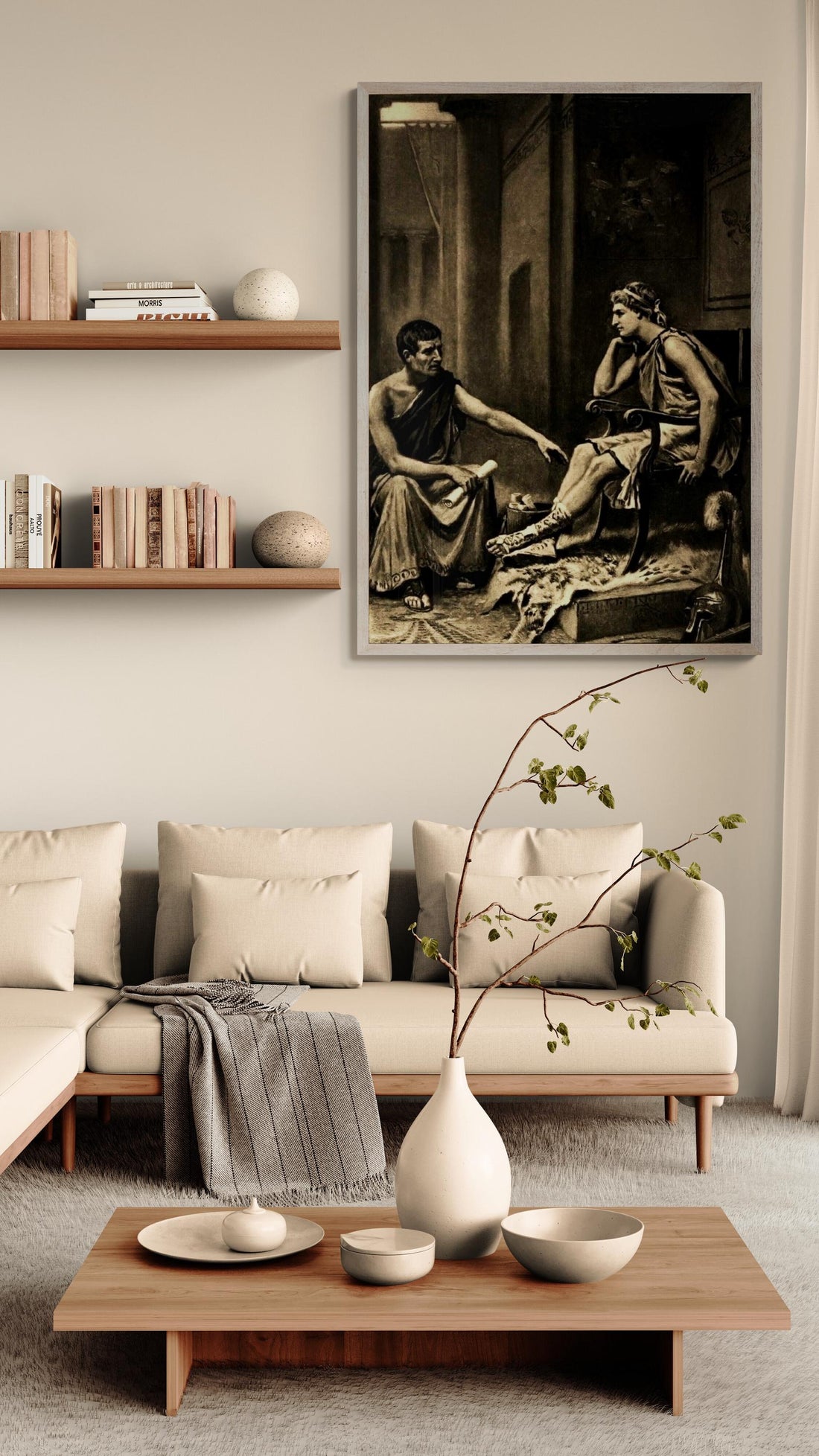 Aristotle Tutoring Alexander the Great by Jan Leon Gerome Ferris, Premium Reproduction Print on Heavyweight paper/ real art canvas or poster FOSHE ART