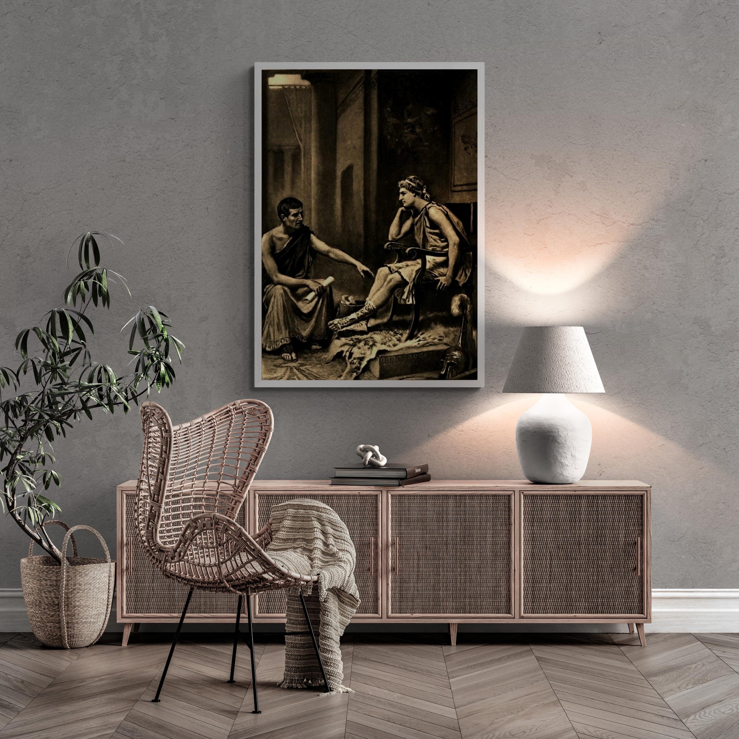 Aristotle Tutoring Alexander the Great by Jan Leon Gerome Ferris, Premium Reproduction Print on Heavyweight paper/ real art canvas or poster FOSHE ART