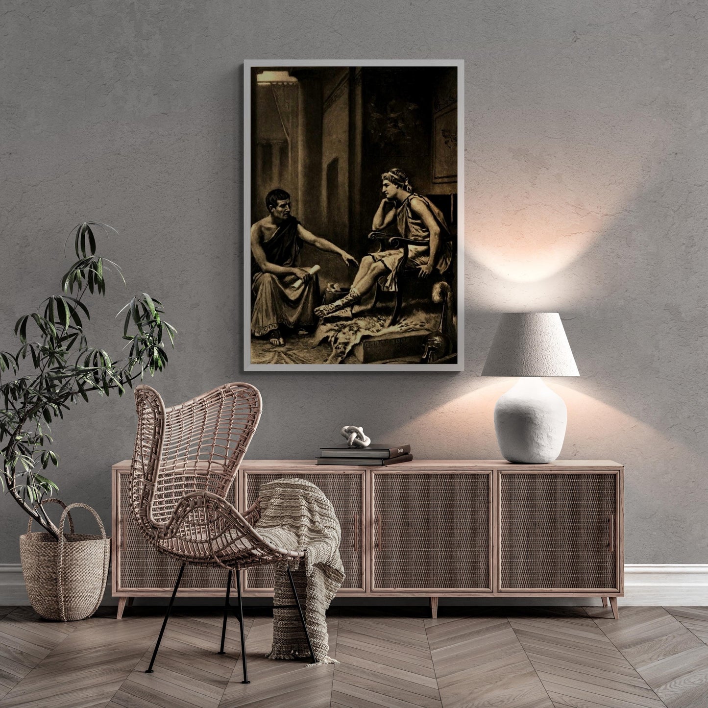 Aristotle Tutoring Alexander the Great by Jan Leon Gerome Ferris, Premium Reproduction Print on Heavyweight paper/ real art canvas or poster FOSHE ART