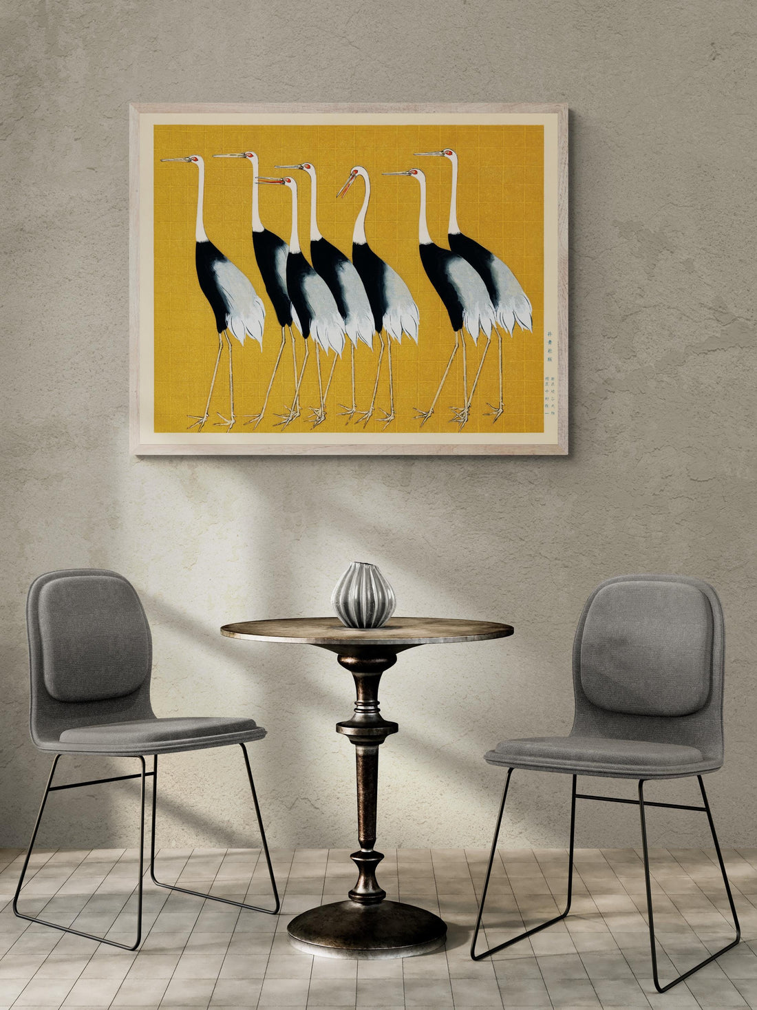 Ogata Korin Japanese Cranes Art Print – Edo Period Reproduction FOSHE ART