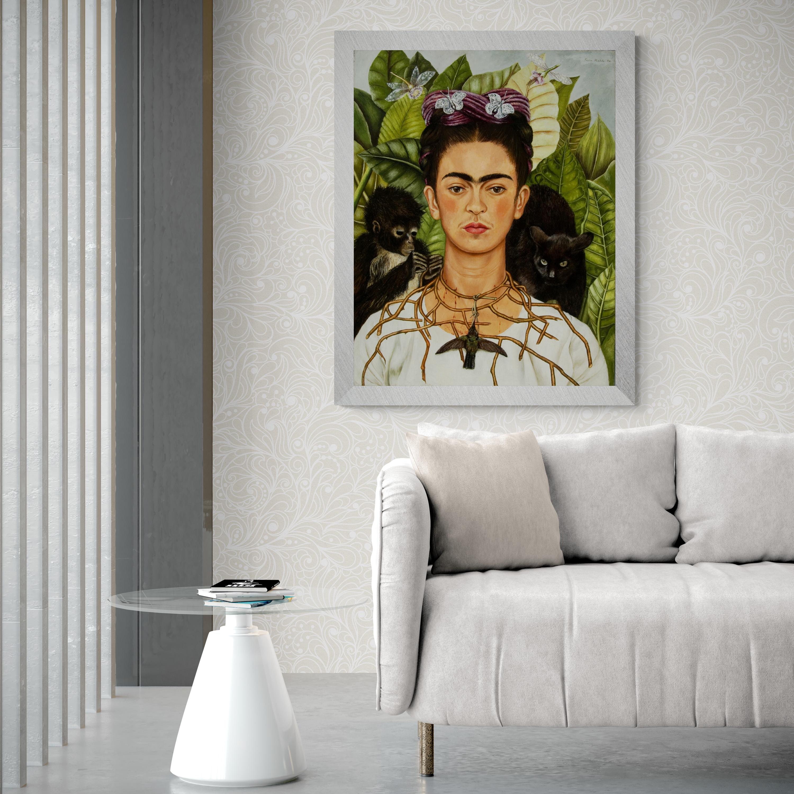 Frida Kahlo Self-Portrait Print – Necklace of Thorns, Fine Art Giclee FOSHE ART