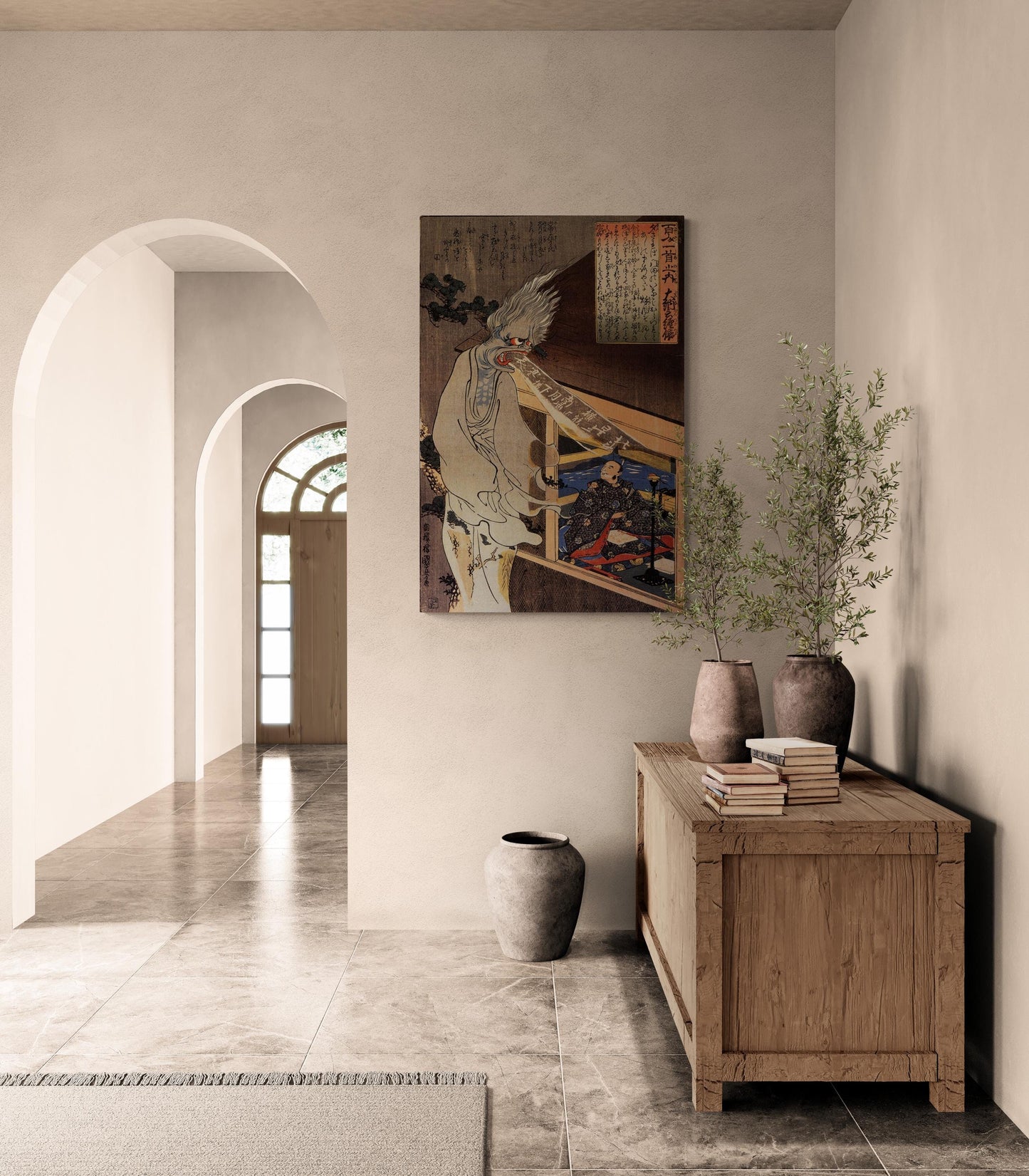 Utagawa Kuniyoshi - The Poet Dainagon Sees an Apparition | Fine Art Print | Art Paper, Canvas & 3D Hand Finished Premium Texture Print