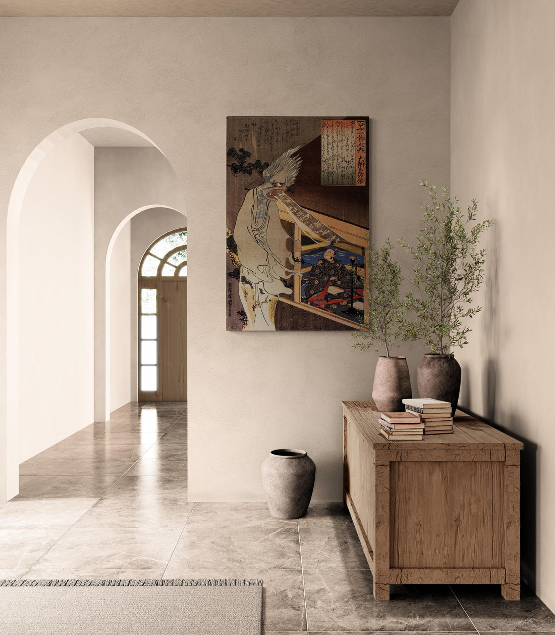 Utagawa Kuniyoshi - The Poet Dainagon Sees an Apparition | Fine Art Print | Art Paper, Canvas & 3D Hand Finished Premium Texture Print FOSHE ART