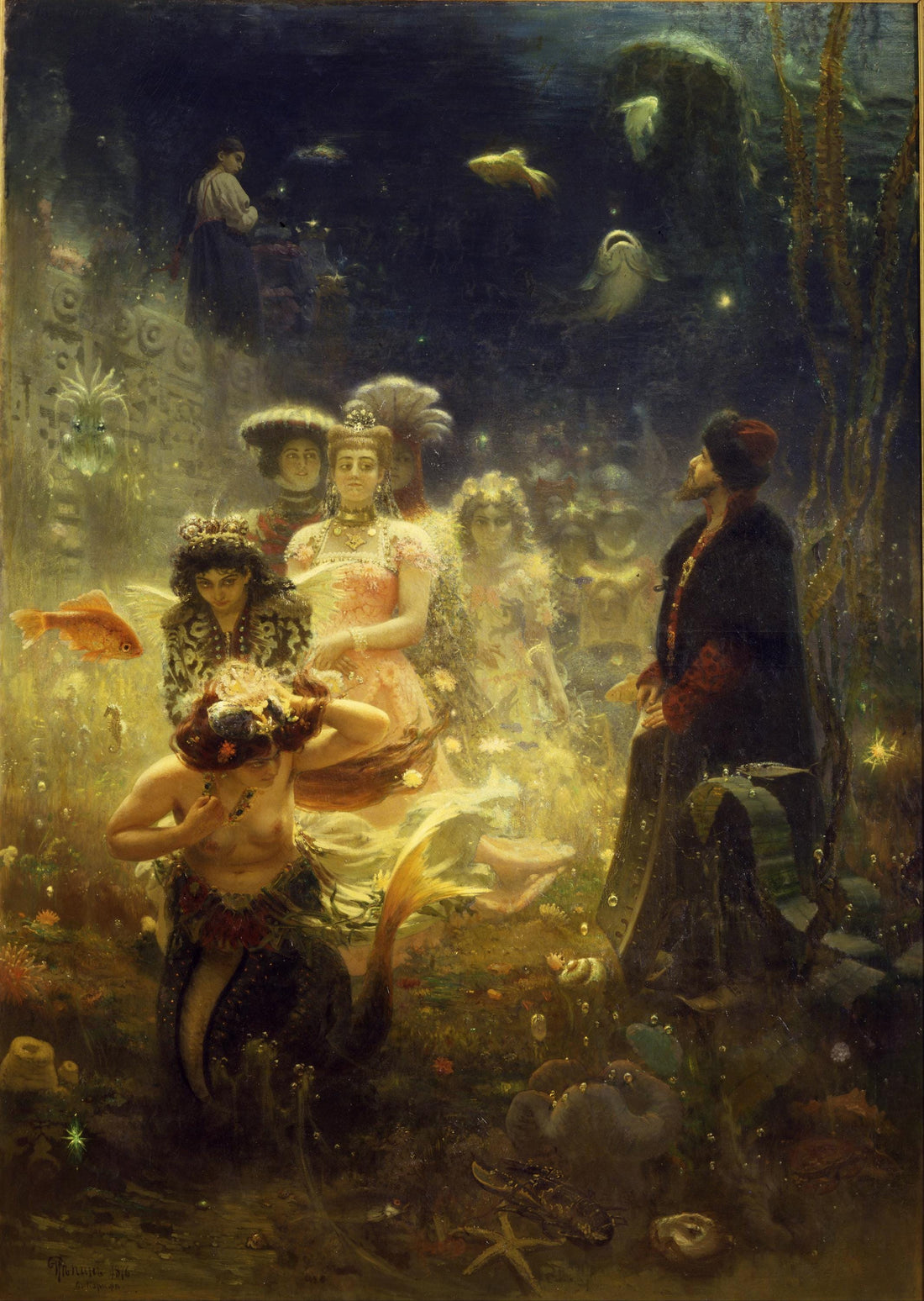 Ilya Repin Sadko Print – Russian Folklore Art, Underwater Kingdom FOSHE ART