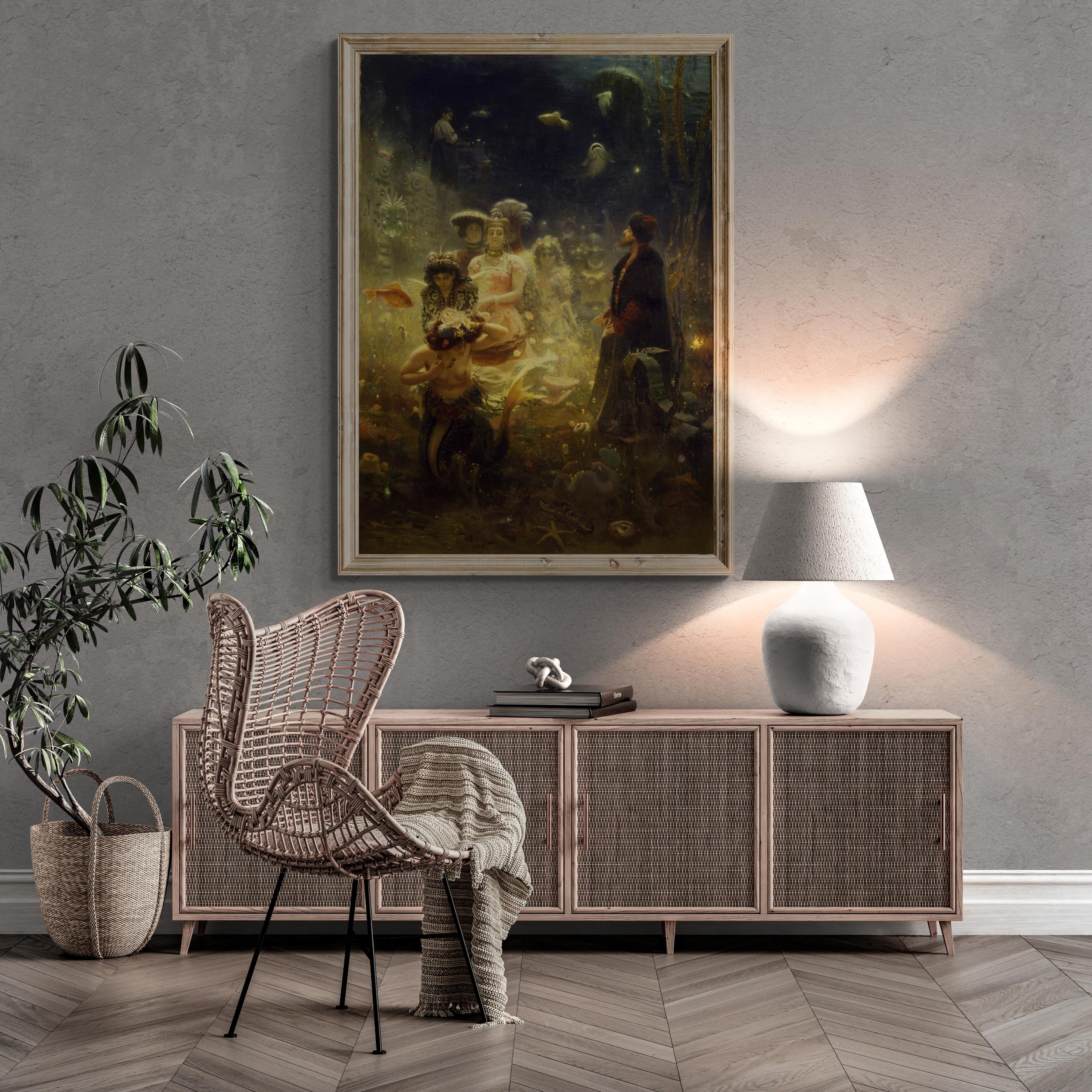 Ilya Repin Sadko Print – Russian Folklore Art, Underwater Kingdom FOSHE ART