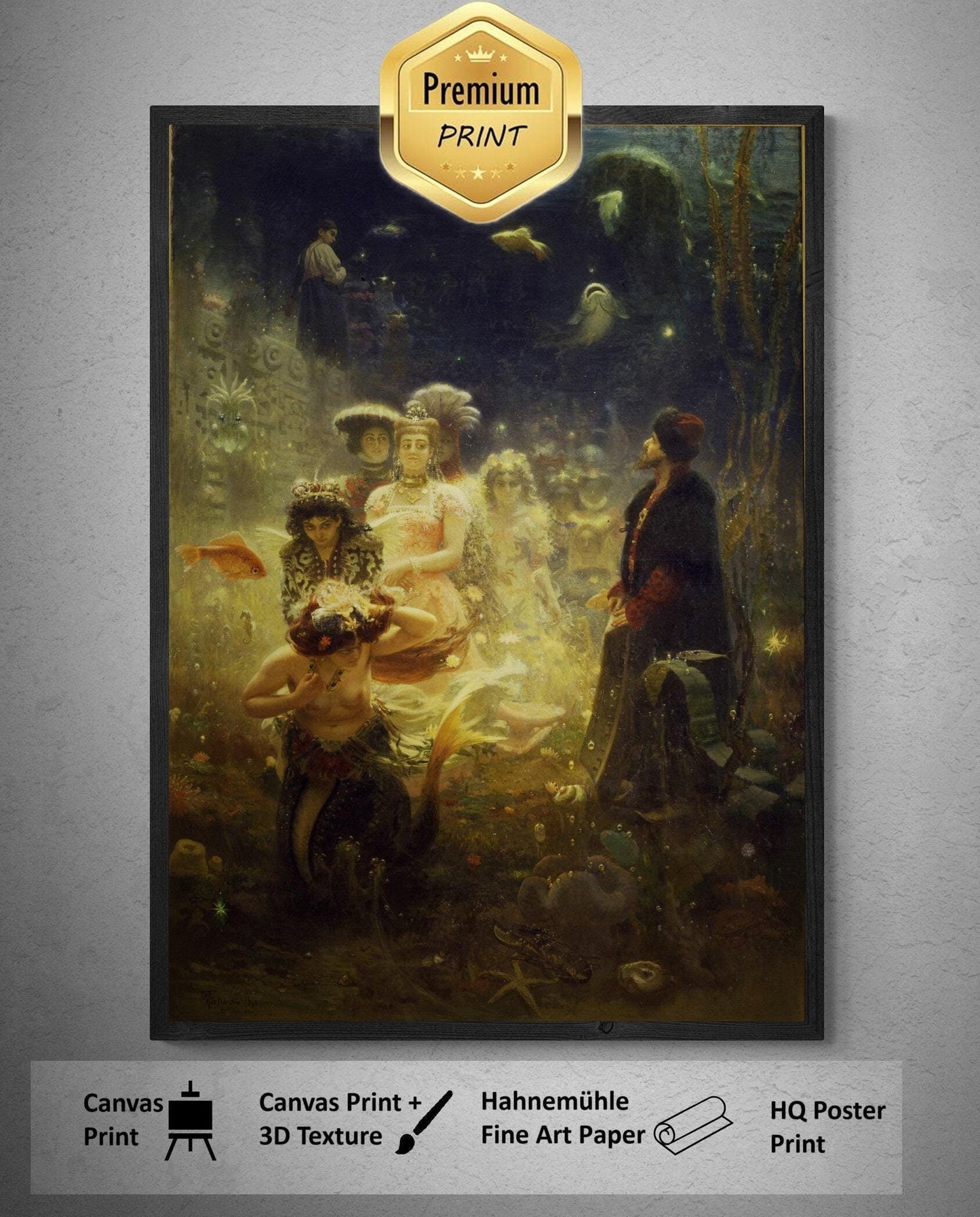 Ilya Repin - Sadko (1876) | Fine Art Print | Art Paper, Canvas & 3D Hand Finished Premium Texture Print FOSHE ART