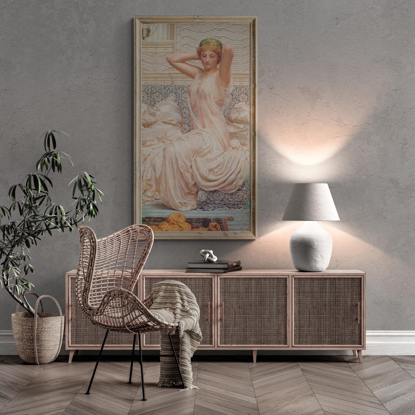Timeless Elegance | Albert Joseph Moore - Silver (1886) | Fine Art Print | Art Paper, Canvas & 3D Hand Finished Premium Texture Printer FOSHE ART