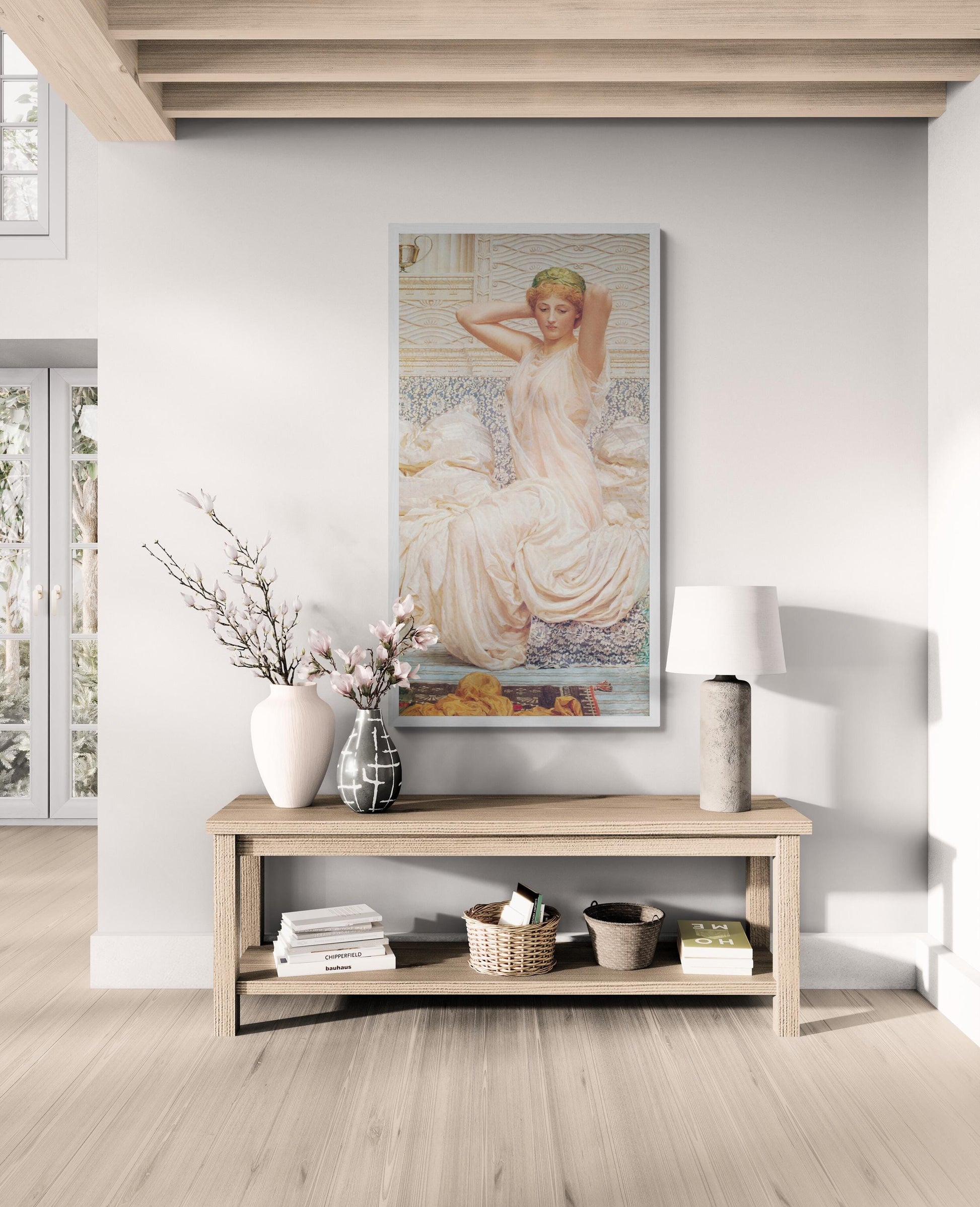 Timeless Elegance | Albert Joseph Moore - Silver (1886) | Fine Art Print | Art Paper, Canvas & 3D Hand Finished Premium Texture Printer FOSHE ART