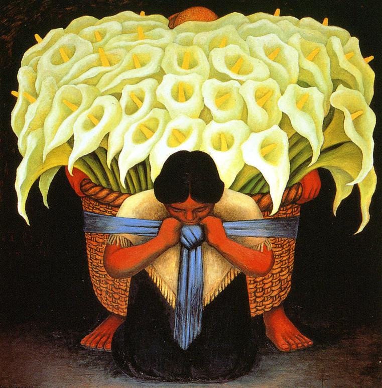 The Flower Seller” by Diego Rivera - Premium Reproduction Art Print on Canvas & Art Paper