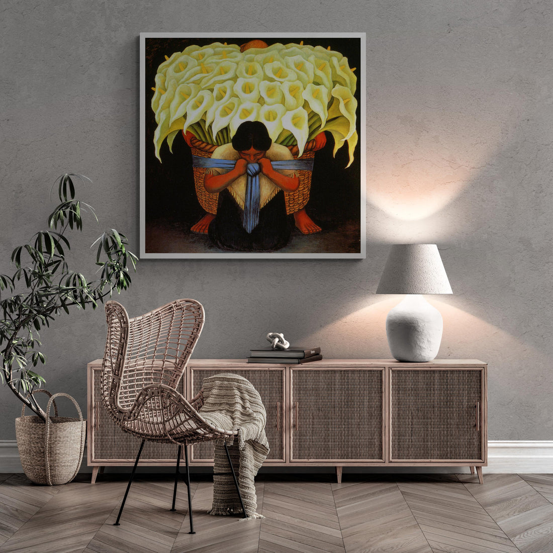 The Flower Seller” by Diego Rivera - Premium Reproduction Art Print on Canvas & Art Paper