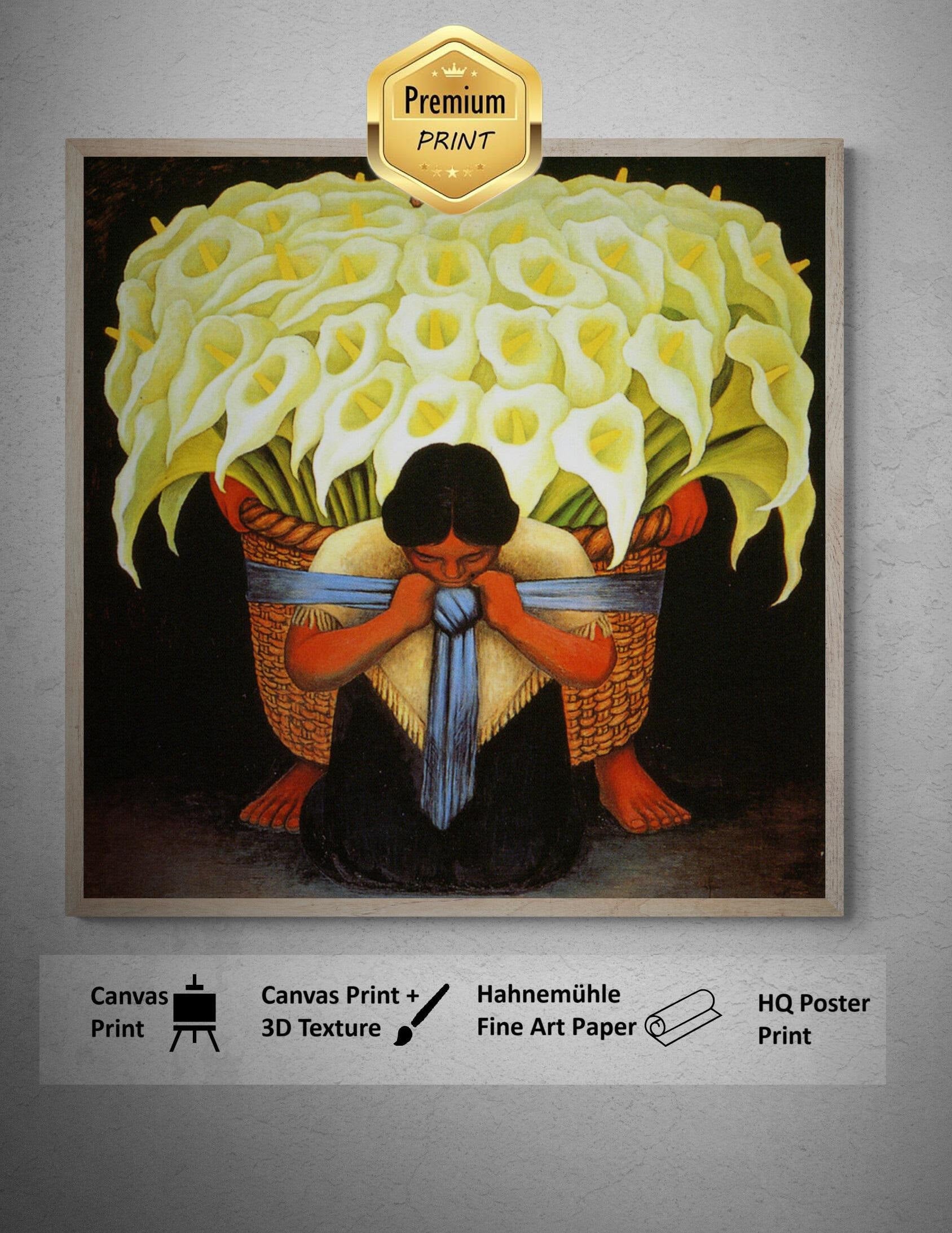 The Flower Seller” by Diego Rivera - Premium Reproduction Art Print on Canvas & Art Paper