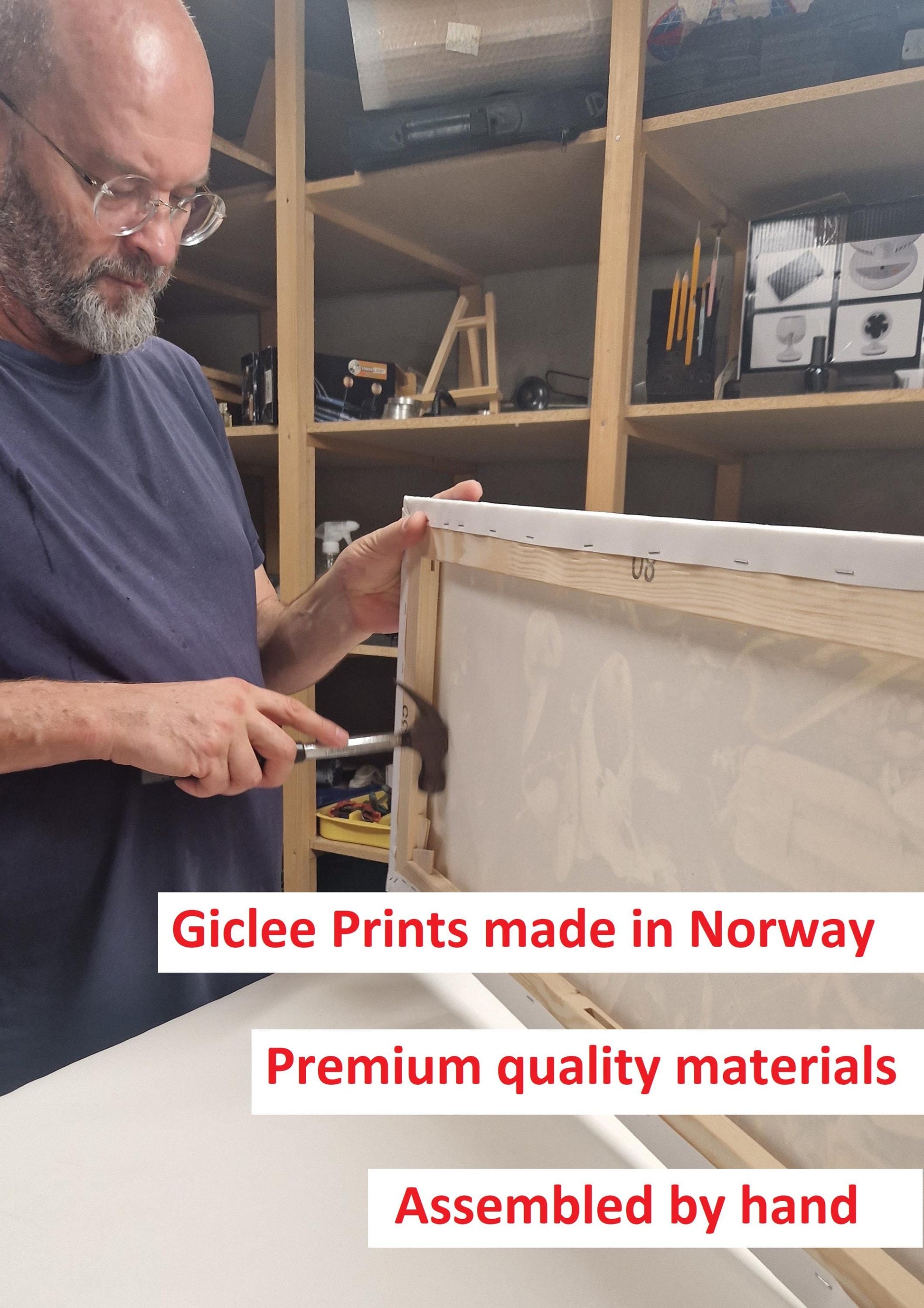 Custom 3D Artwork Premium Print on canvas with texture and brush strokes looks like original oil painting, with golden vintage wooden frame FOSHE ART