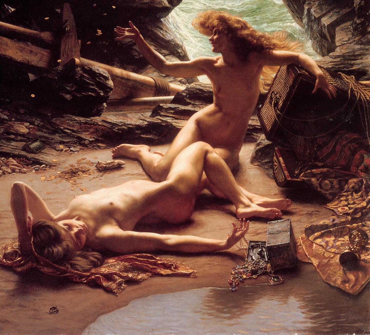 Edward Poynter, Cave of the Storm Nymphs, Premium Giclée Art Print, Heavyweight paper/ art canvas, 3D printed with texture and brush strokes