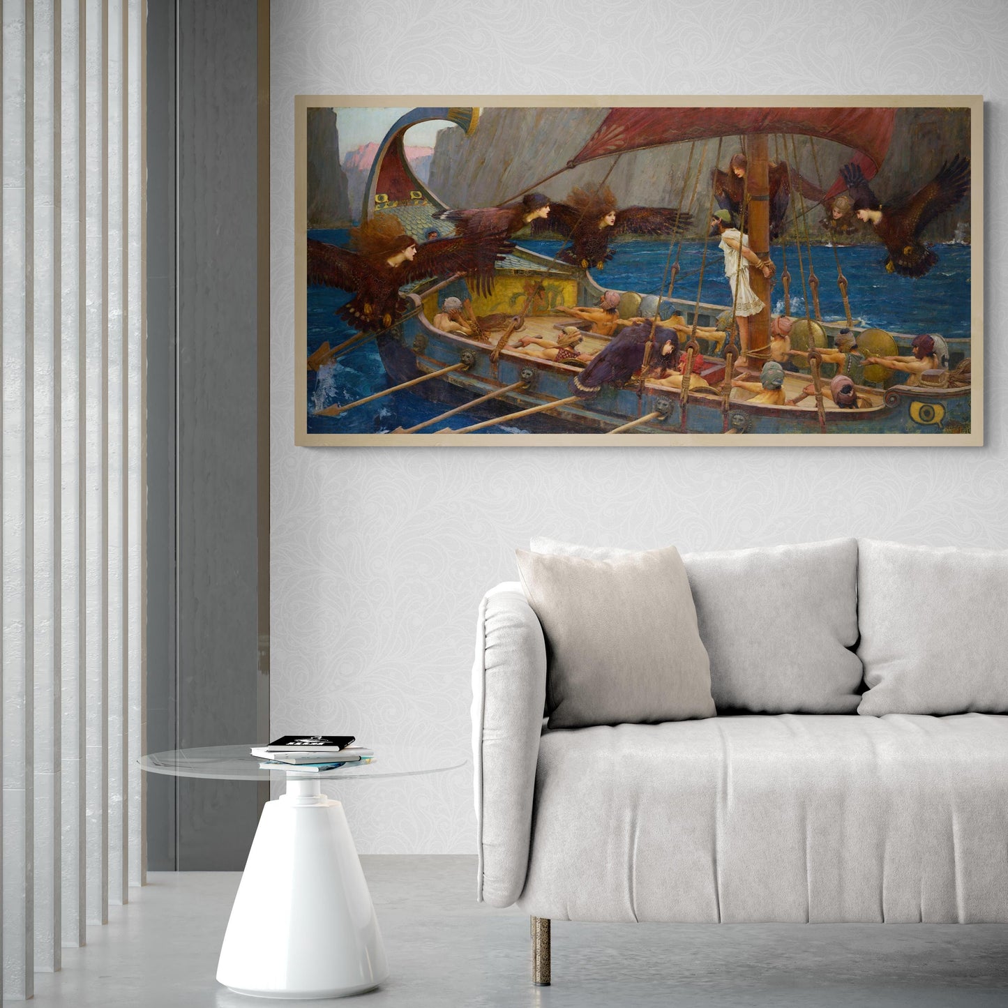 John William Waterhouse - Ulysses and the Sirens (1891) | Fine Art Print | Art Paper, Canvas & 3D Hand Finished Premium Texture Print FOSHE ART