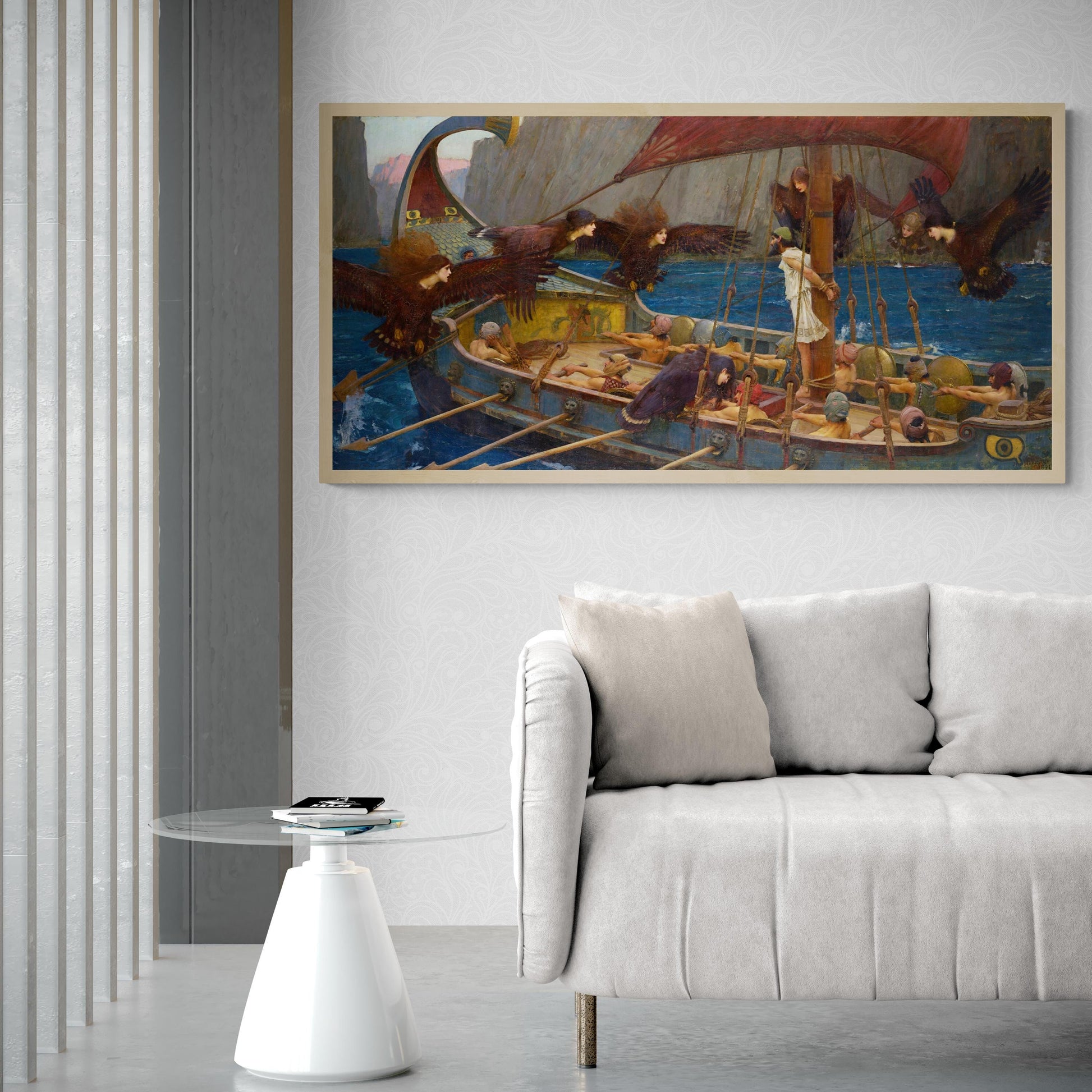 John William Waterhouse - Ulysses and the Sirens (1891) | Fine Art Print | Art Paper, Canvas & 3D Hand Finished Premium Texture Print FOSHE ART