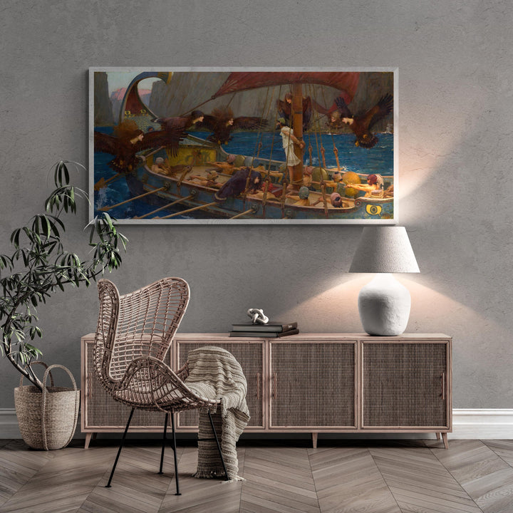 John William Waterhouse - Ulysses and the Sirens (1891) | Fine Art Print | Art Paper, Canvas & 3D Hand Finished Premium Texture Print FOSHE ART