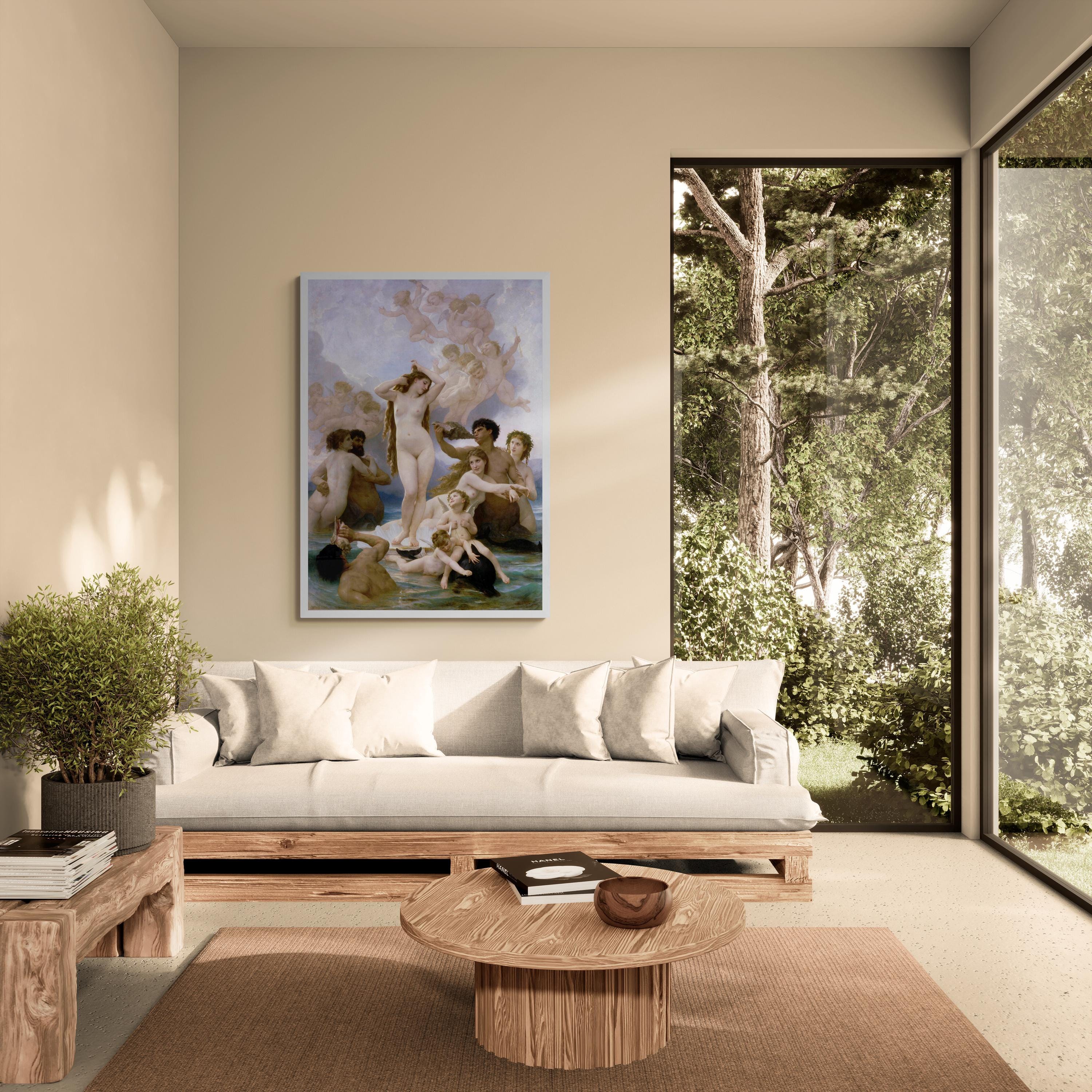 Masterpiece of William-Adolphe Bouguereau: The Birth of Venus | Fine Art Premium Print | Art Paper, Canvas & 3D Texture with brush stroke