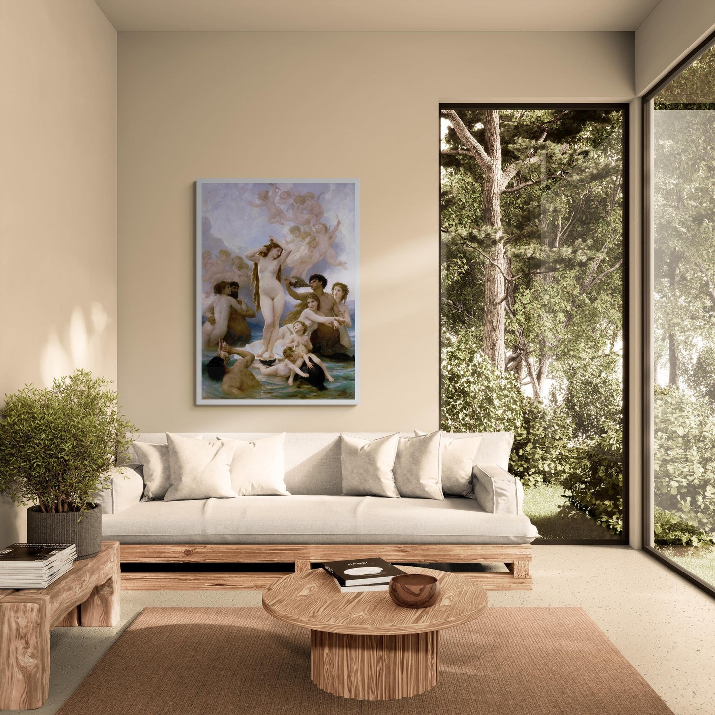 Masterpiece of William-Adolphe Bouguereau: The Birth of Venus | Fine Art Premium Print | Art Paper, Canvas & 3D Texture with brush stroke