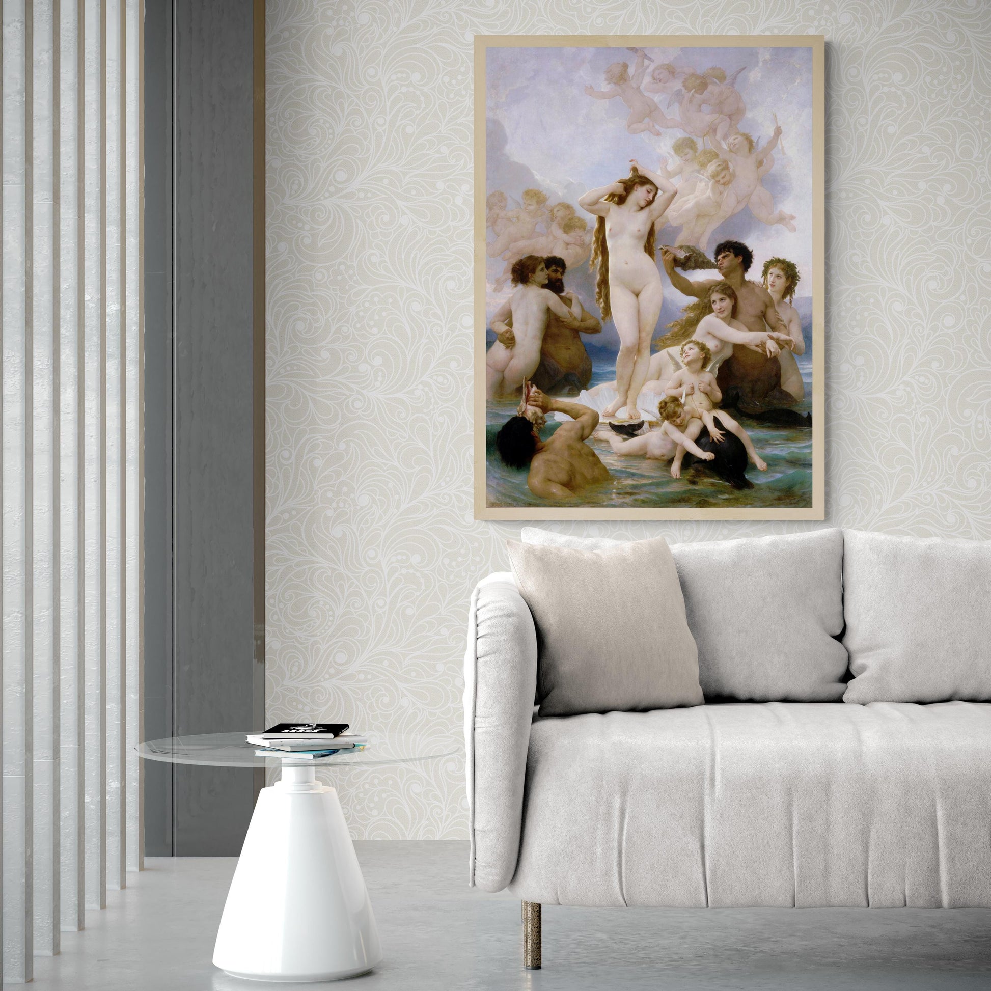 Masterpiece of William-Adolphe Bouguereau: The Birth of Venus | Fine Art Premium Print | Art Paper, Canvas & 3D Texture with brush stroke FOSHE ART