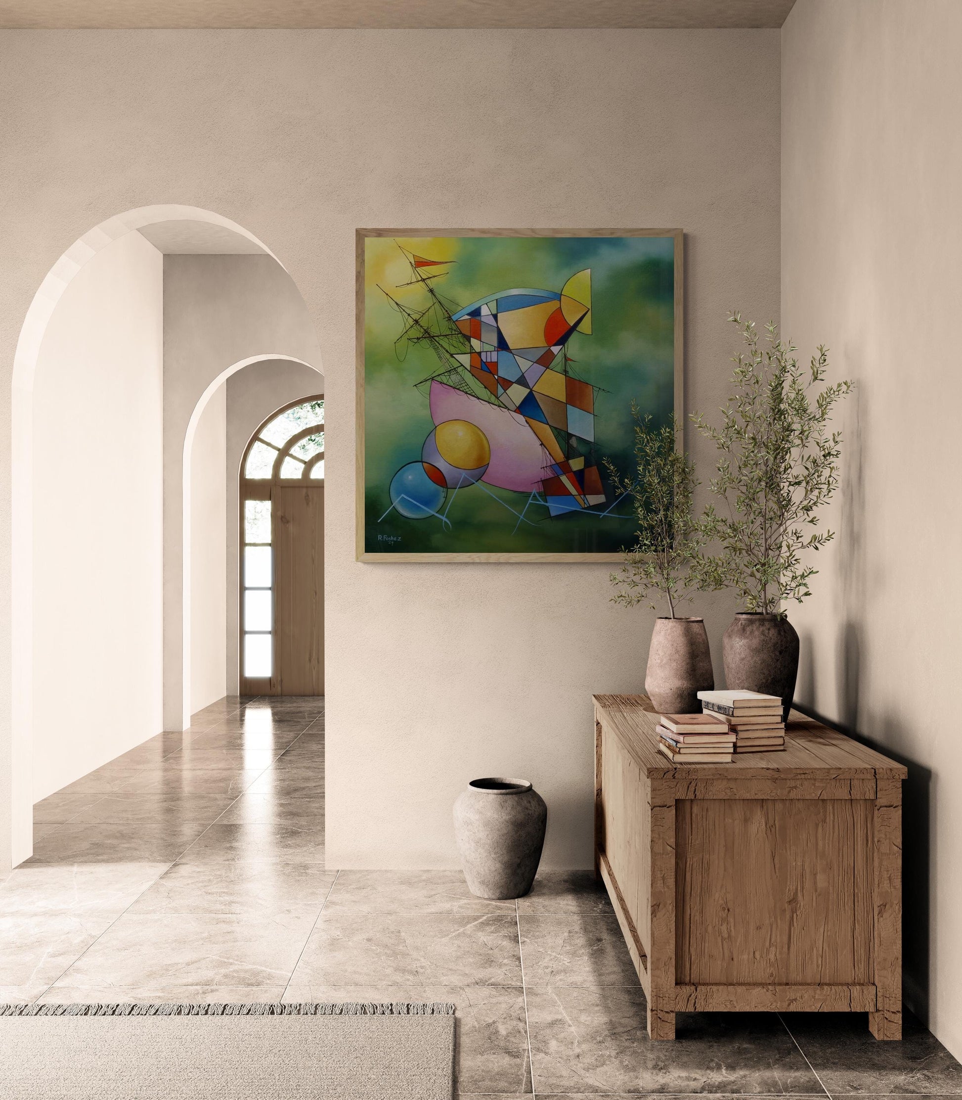 Green Storm: Premium Art Prints by Robert Zietara - Abstract Nature Masterpiece. Home Decor, Poster, Canvas, Art Paper FOSHE ART