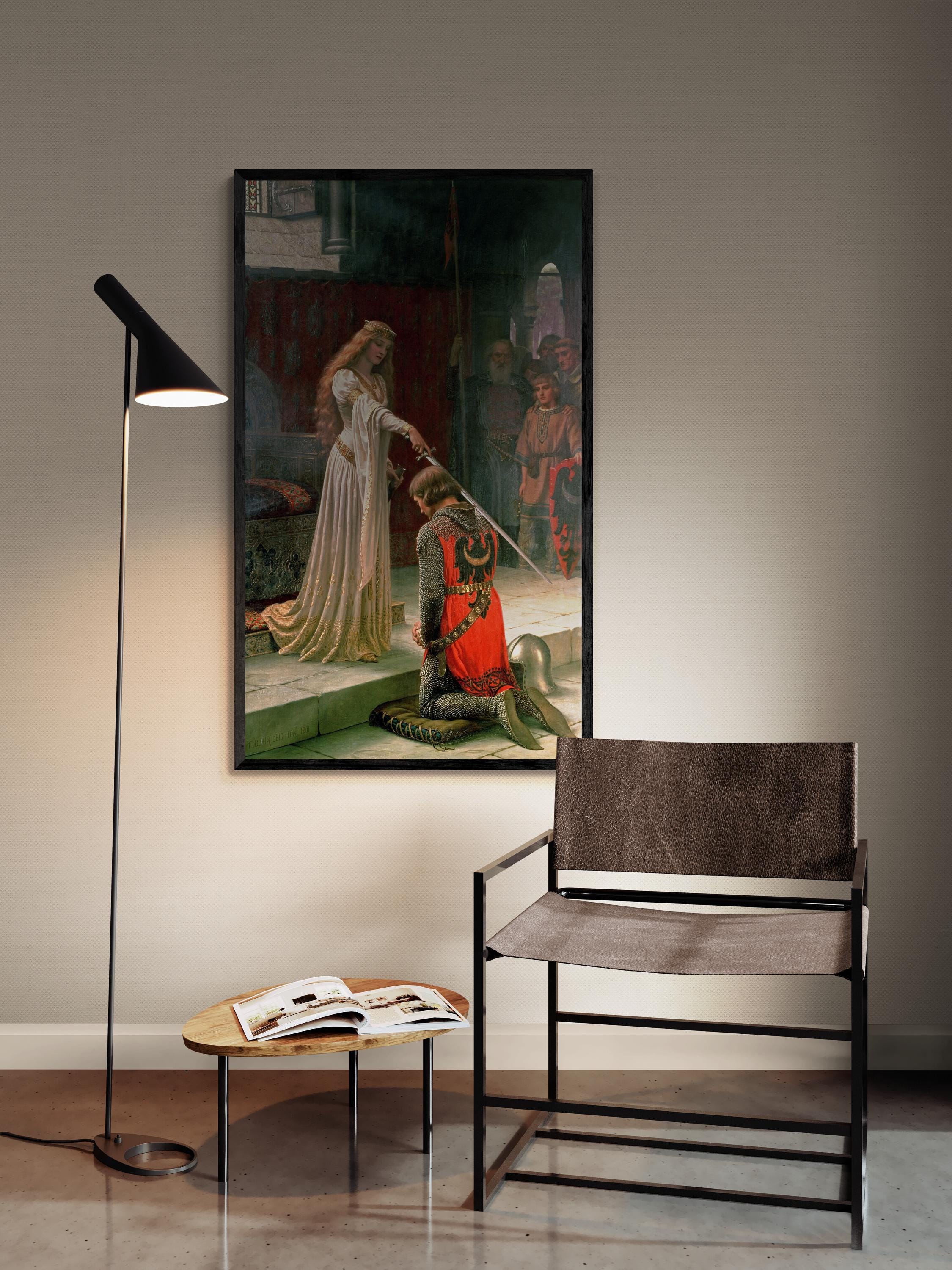 Edmund Leighton - The Accolade (1901) | Fine Art Print | Art Paper, Canvas & 3D Hand Finished Premium Texture Print or Poster FOSHE ART