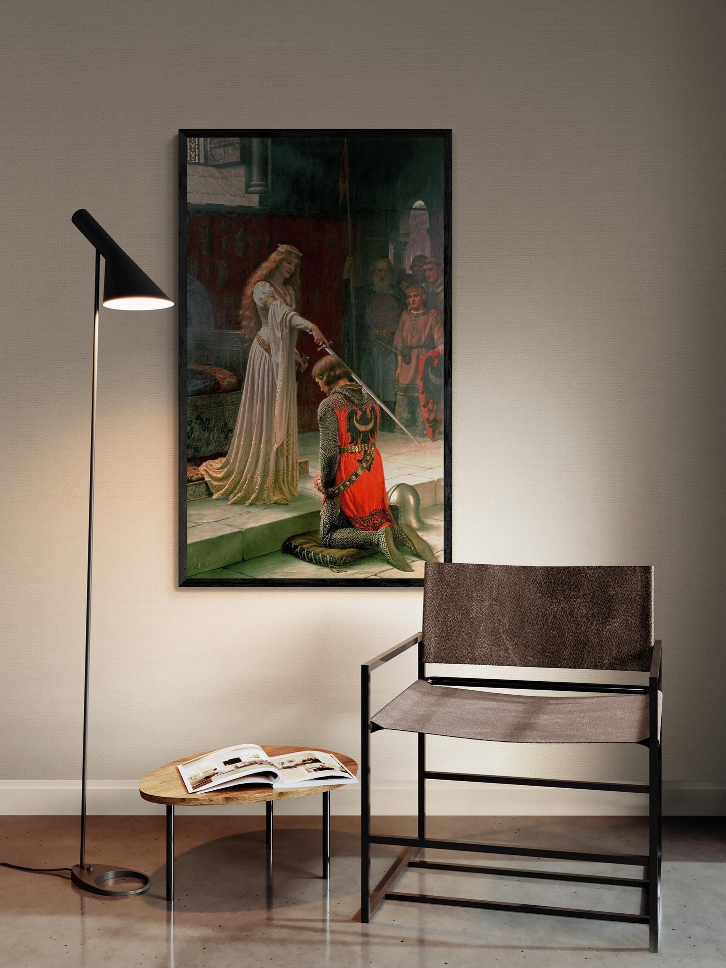 Edmund Leighton - The Accolade (1901) | Fine Art Print | Art Paper, Canvas & 3D Hand Finished Premium Texture Print or Poster FOSHE ART