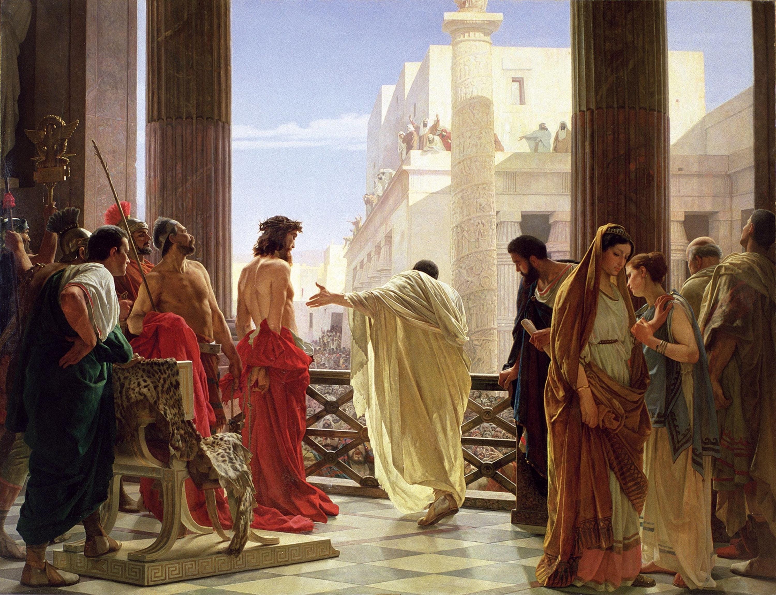 Ecce Homo Fine Art Print by Antonio Ciseri: Religious Canvas or Paper FOSHE ART