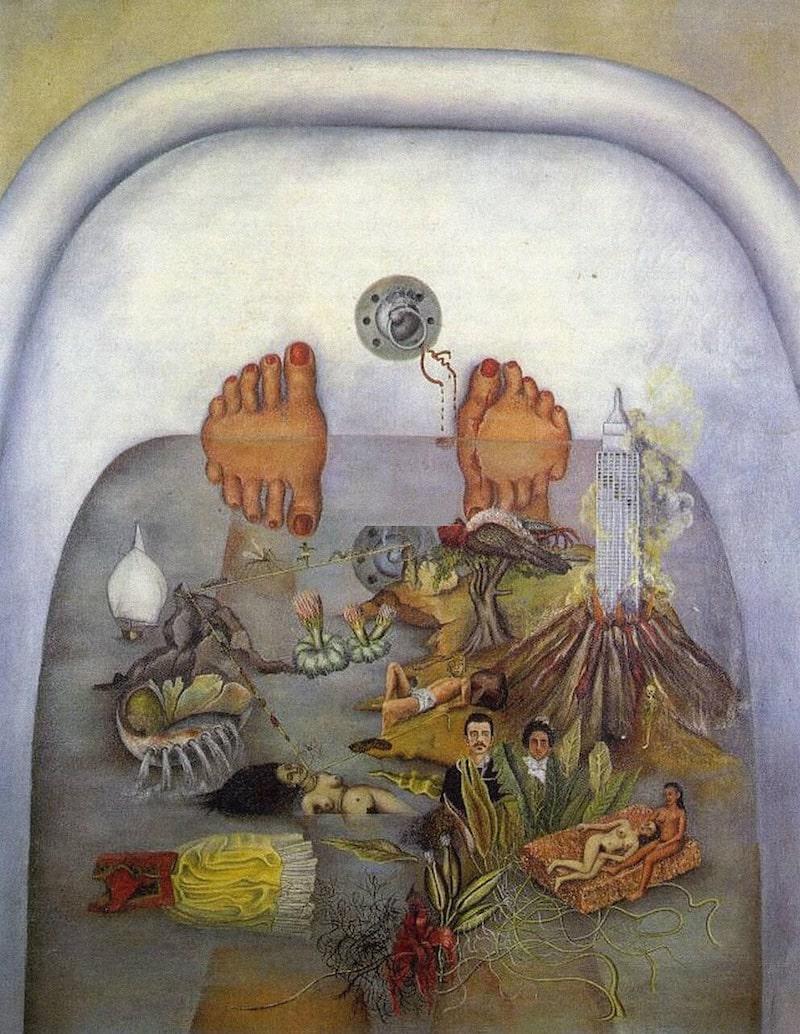 Frida Kahlo - What I Saw in the Water (1938) | Fine Art Print | Art Paper, Canvas & 3D Hand Finished Premium Texture Print FOSHE ART