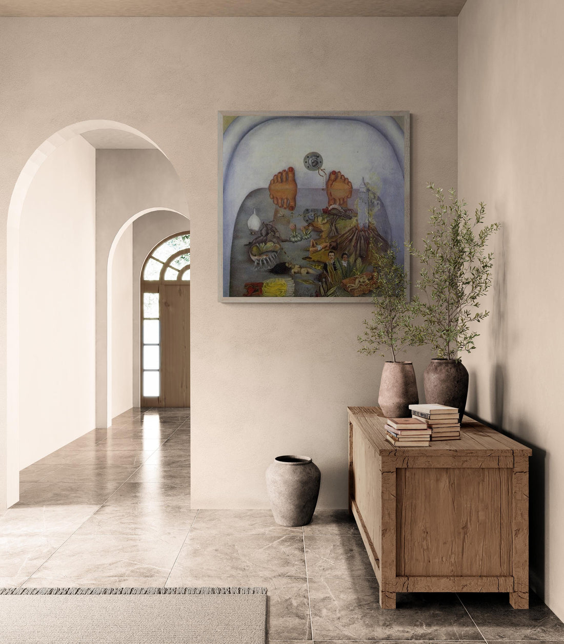 Frida Kahlo - What I Saw in the Water (1938) | Fine Art Print | Art Paper, Canvas & 3D Hand Finished Premium Texture Print FOSHE ART