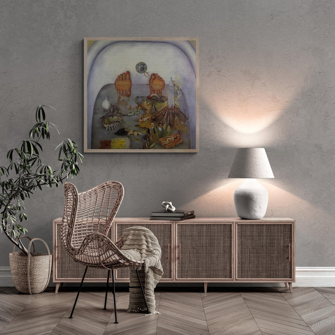 Frida Kahlo - What I Saw in the Water (1938) | Fine Art Print | Art Paper, Canvas & 3D Hand Finished Premium Texture Print FOSHE ART