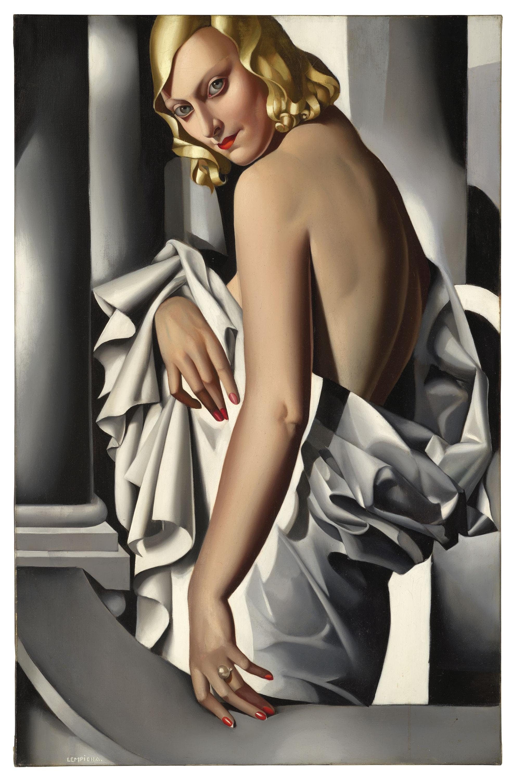 Tamara de Lempicka - Portrait of Marjorie Ferry (1932) | Fine Art Print | Art Paper, Canvas & 3D Hand Finished Premium Texture Prin