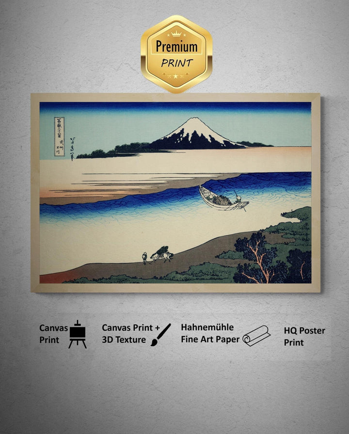 Hokusai Mount Fuji Print | Tama River Japanese Art FOSHE ART