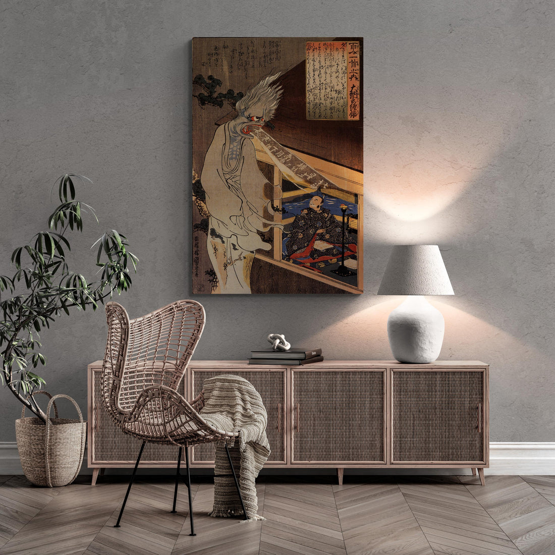 Utagawa Kuniyoshi - The Poet Dainagon Sees an Apparition | Fine Art Print | Art Paper, Canvas & 3D Hand Finished Premium Texture Print