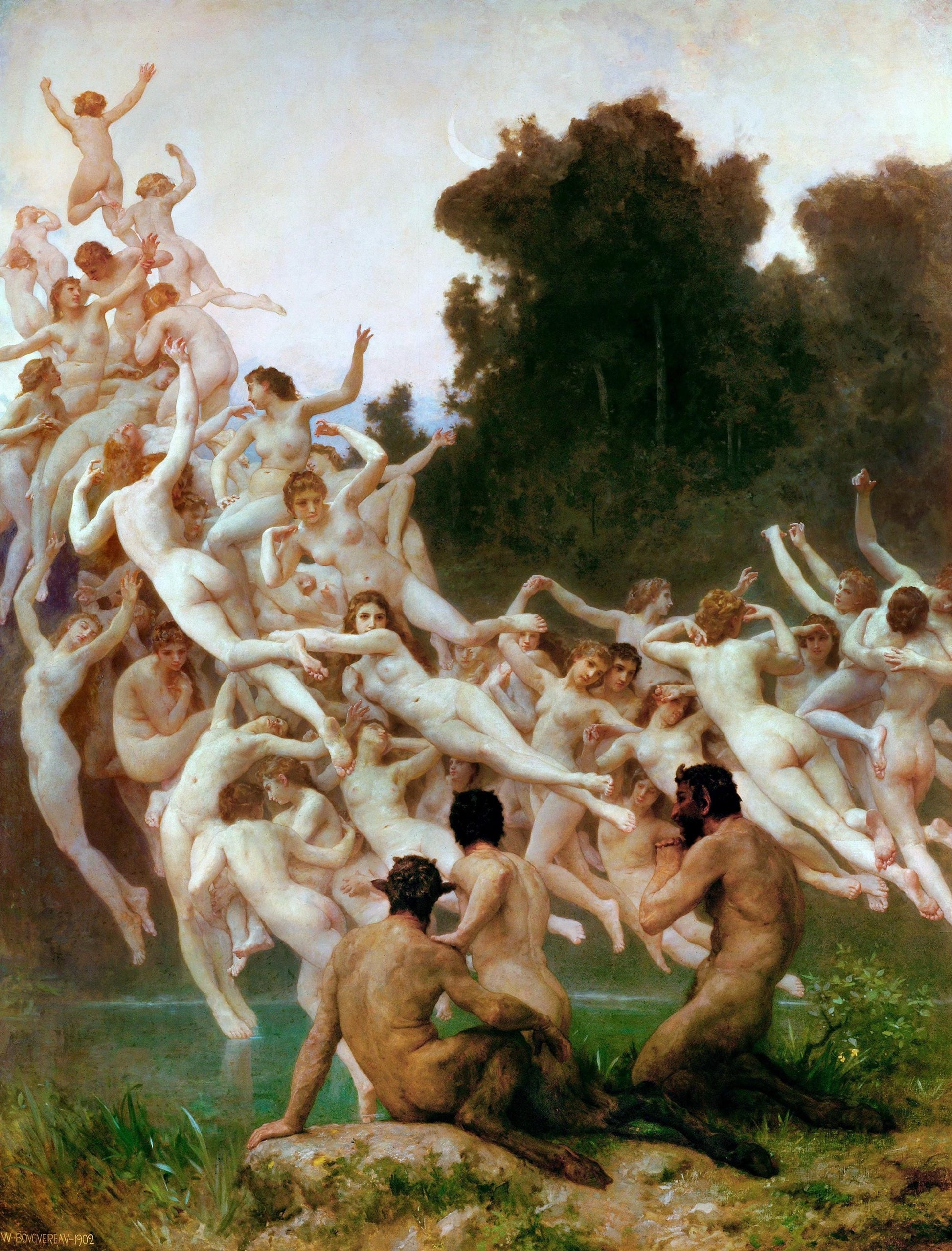 William Bouguereau - The Oreads | Fine Art Print | Art Paper, Poster, Canvas & 3D Hand Finished Premium Texture Print with brush strokes FOSHE ART