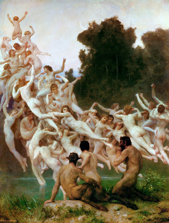 William Bouguereau - The Oreads | Fine Art Print | Art Paper, Poster, Canvas & 3D Hand Finished Premium Texture Print with brush strokes FOSHE ART