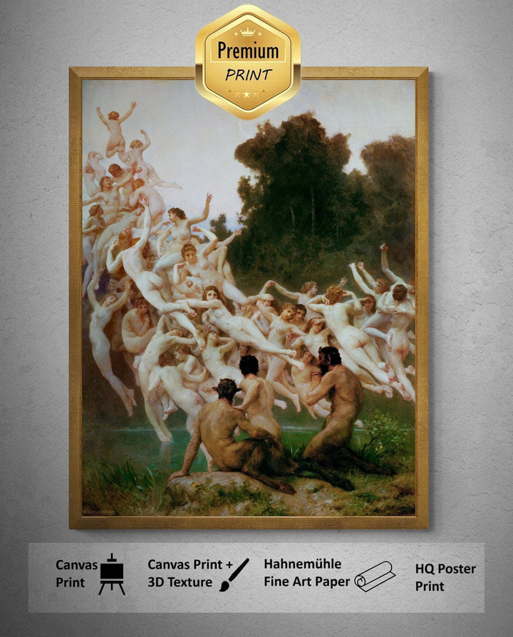William Bouguereau - The Oreads | Fine Art Print | Art Paper, Poster, Canvas & 3D Hand Finished Premium Texture Print with brush strokes FOSHE ART