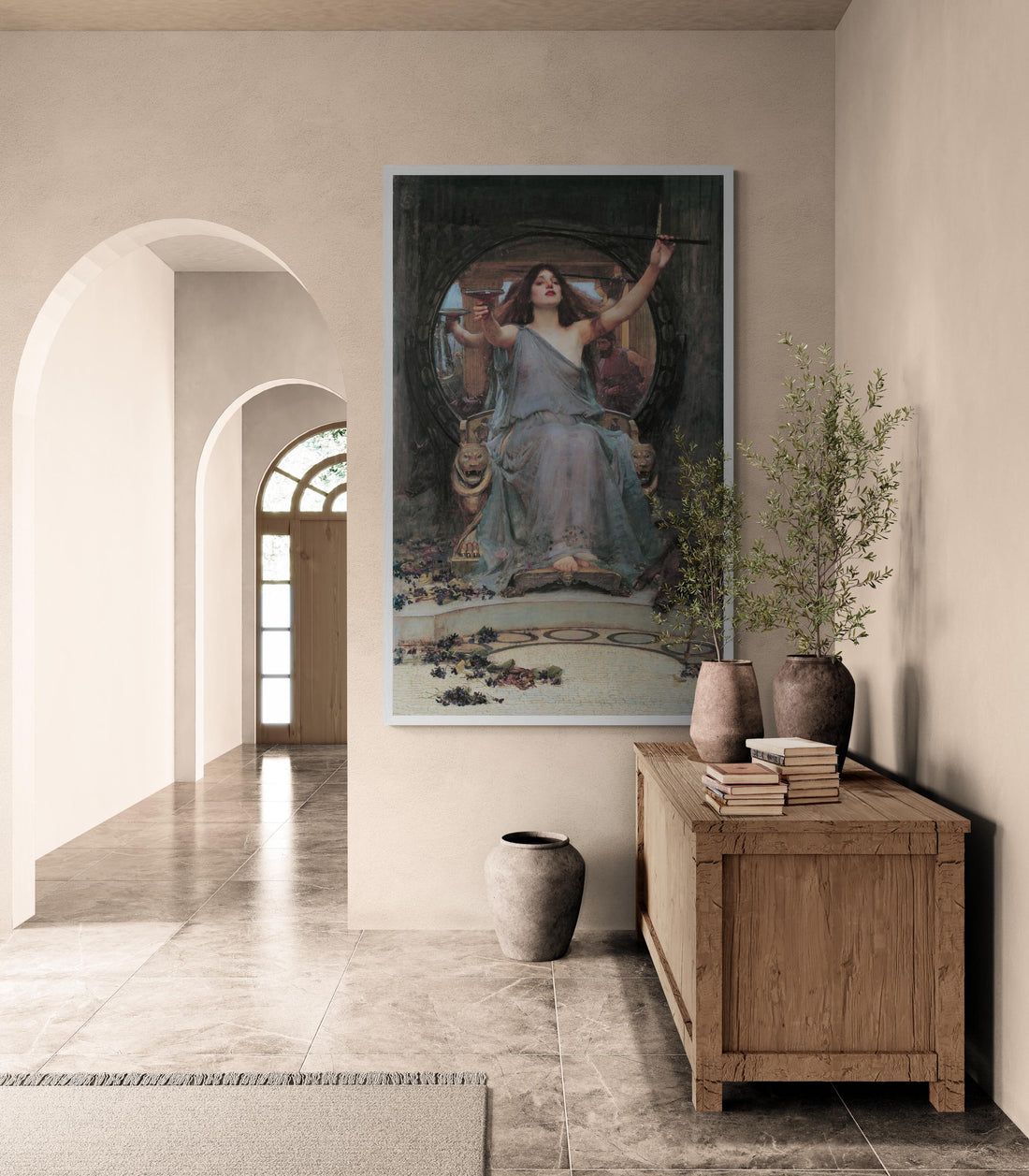 John William Waterhouse: Circe Offering the Cup to Ulysses | Fine Art Print | Art Paper, Canvas & 3D Hand Finished Premium Texture Print