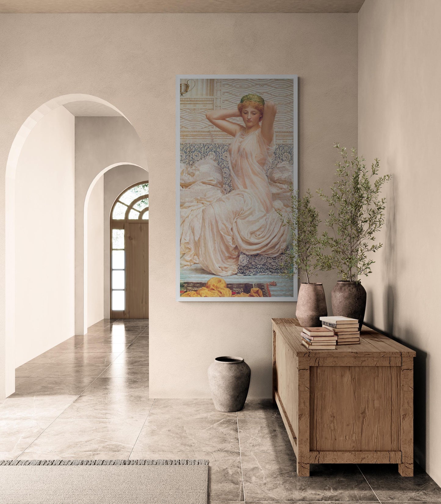 Timeless Elegance | Albert Joseph Moore - Silver (1886) | Fine Art Print | Art Paper, Canvas & 3D Hand Finished Premium Texture Printer FOSHE ART