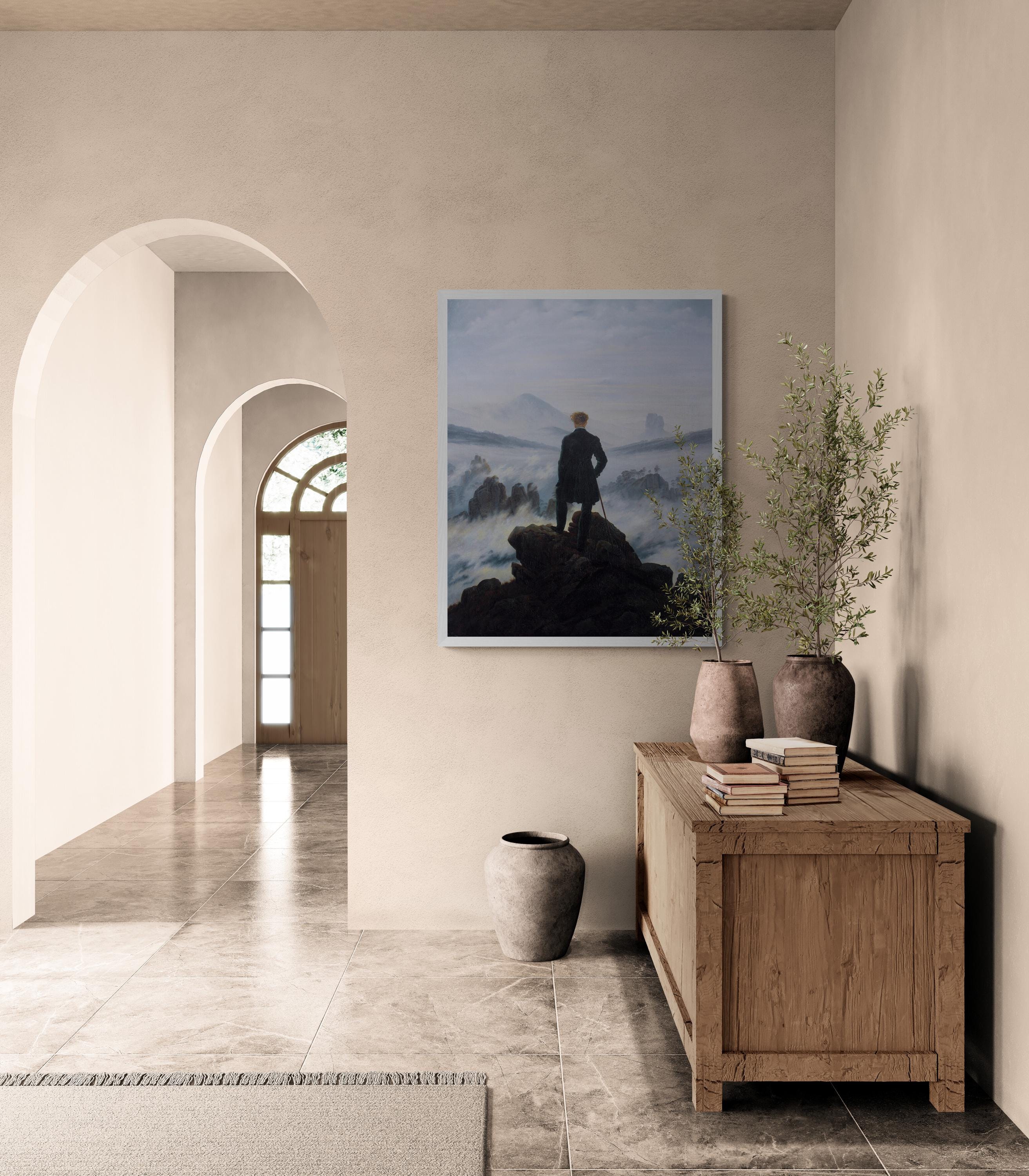 Caspar David Friedrich Print: Wanderer Above the Sea of Fog, Giclée Art FOSHE ART