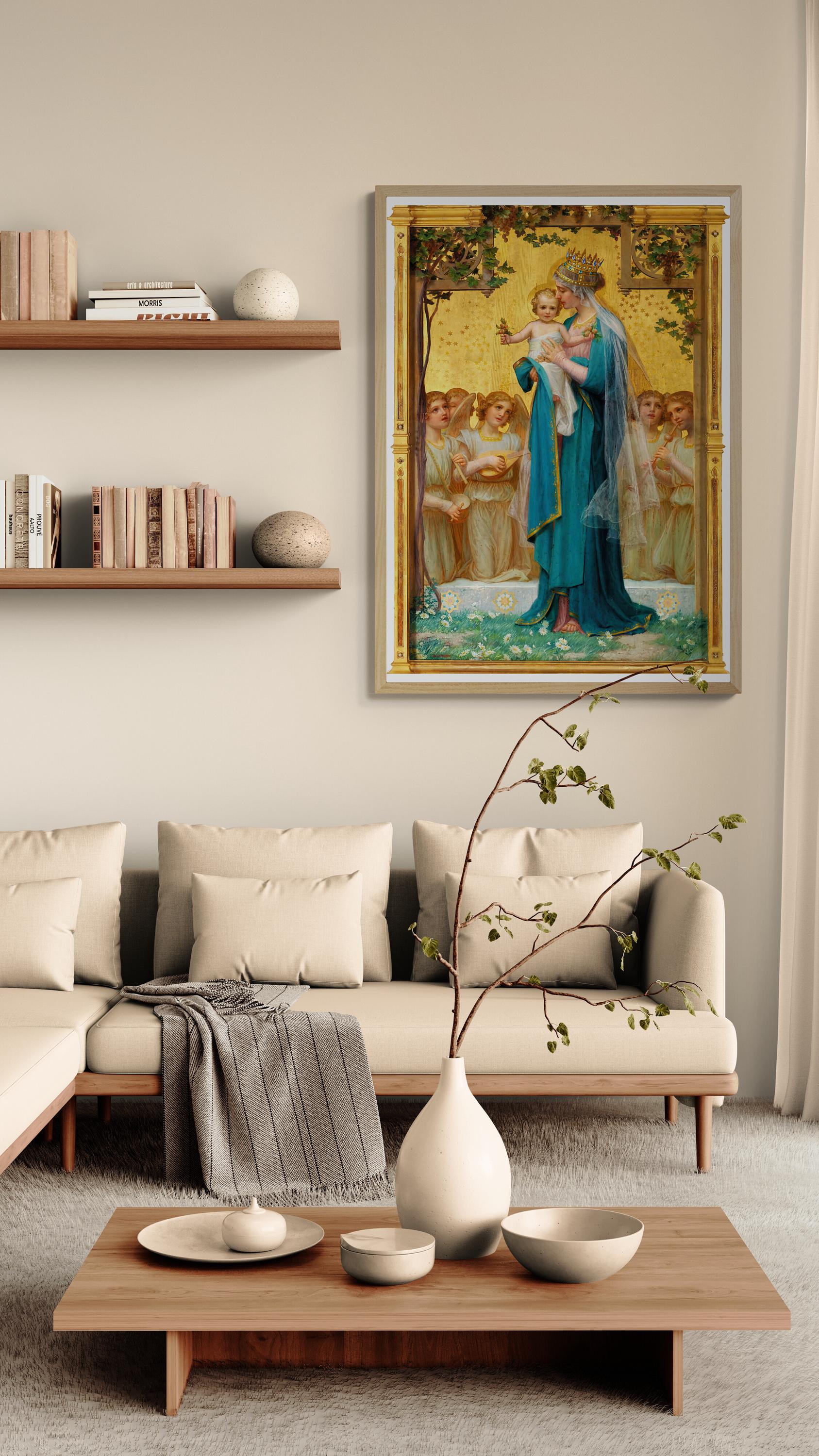 Madonna and Child Art Print by Enrique Vidal, Religious Painting FOSHE ART