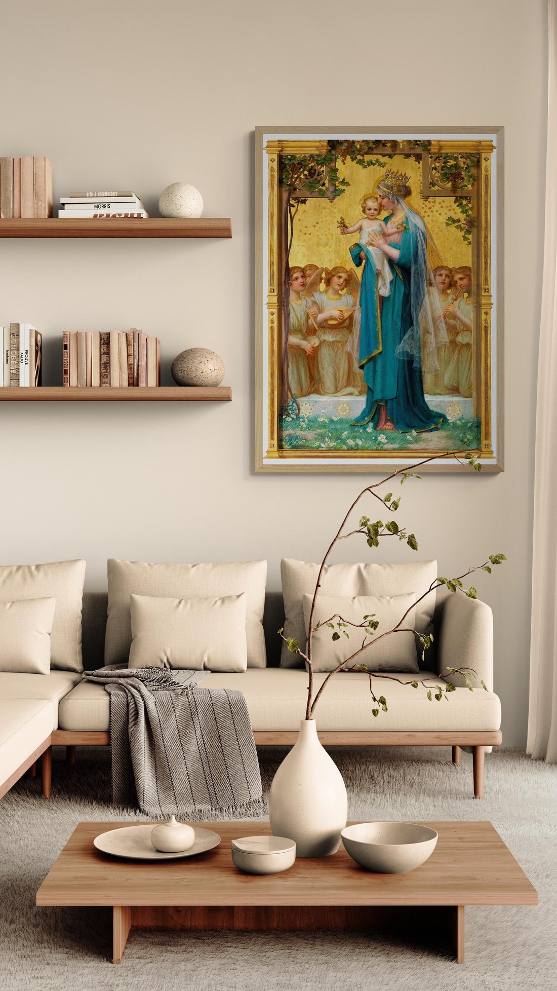 Madonna and Child Art Print by Enrique Vidal, Religious Painting FOSHE ART